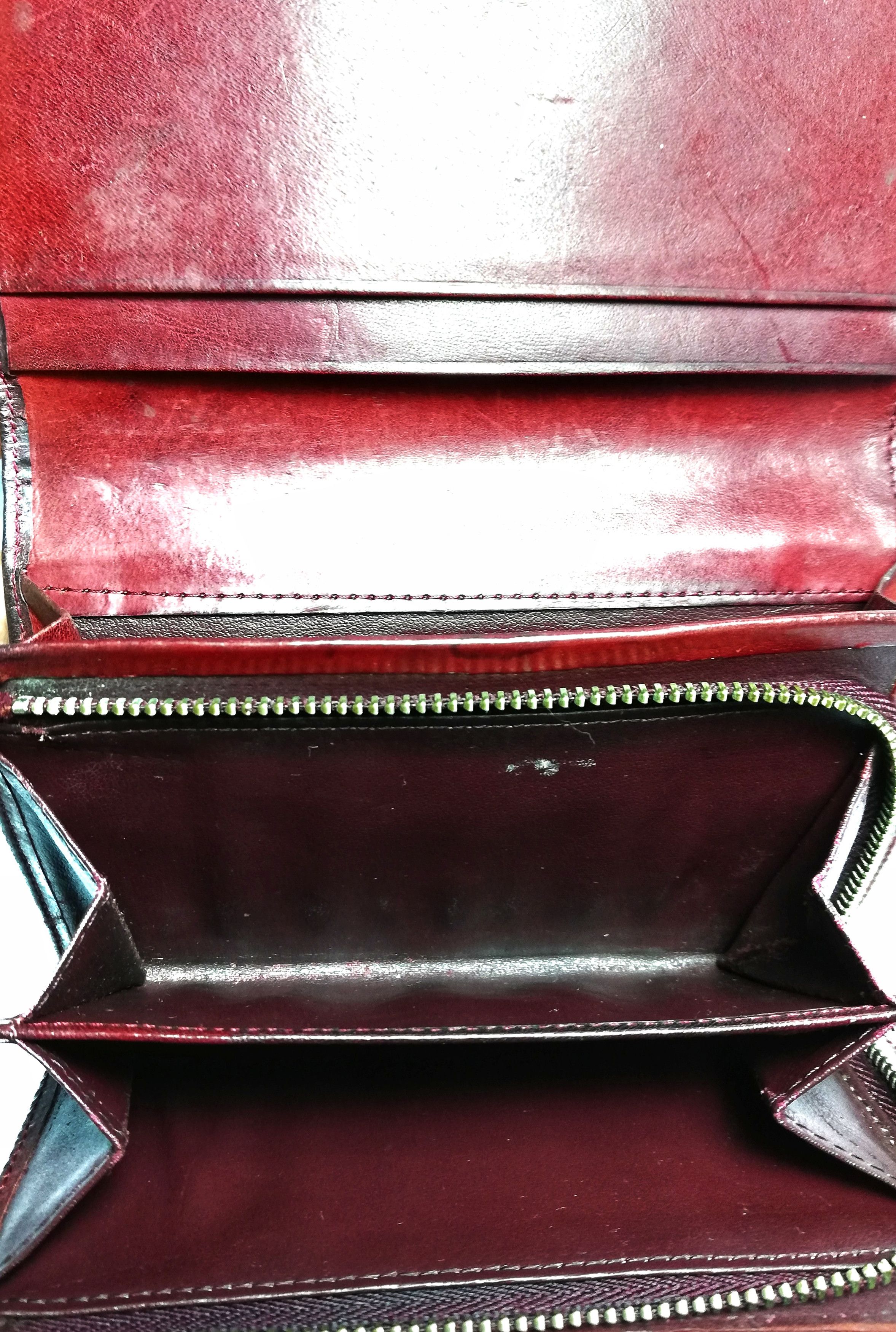 Genuine Leather × Hysteric Glamour × Japanese Brand 🔥Japanese HG Tokyo London Dark Red Leather Wallet🔥 Size ONE SIZE - 14 Thumbnail