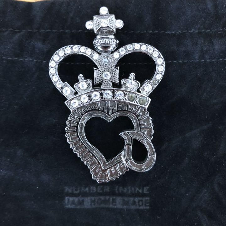 Number (N)ine Rare Heart Tears Rhinestone Pin Size ONE SIZE - 1 Thumbnail