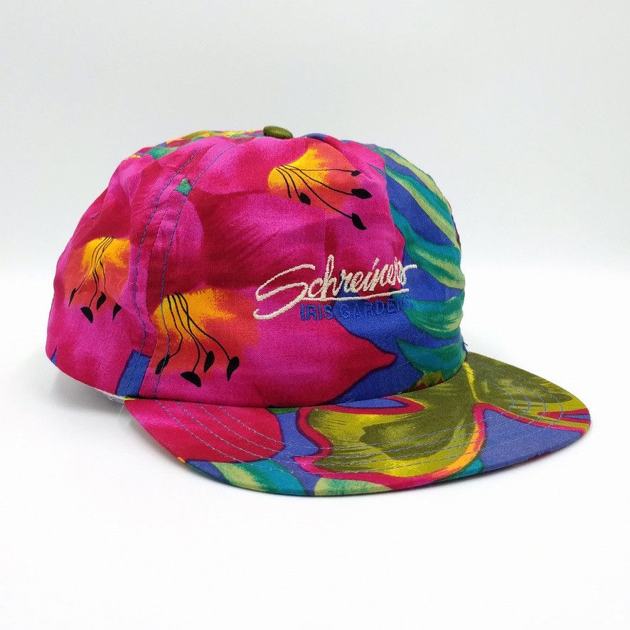 Vintage Vintage Schreiner's Iris Gardens Hawaiian Trucker Hat Size ONE SIZE - 1 Thumbnail