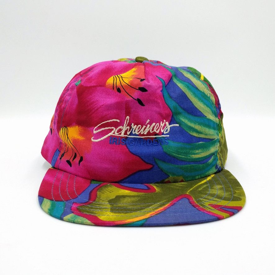 Vintage Vintage Schreiner's Iris Gardens Hawaiian Trucker Hat Size ONE SIZE - 2 Thumbnail
