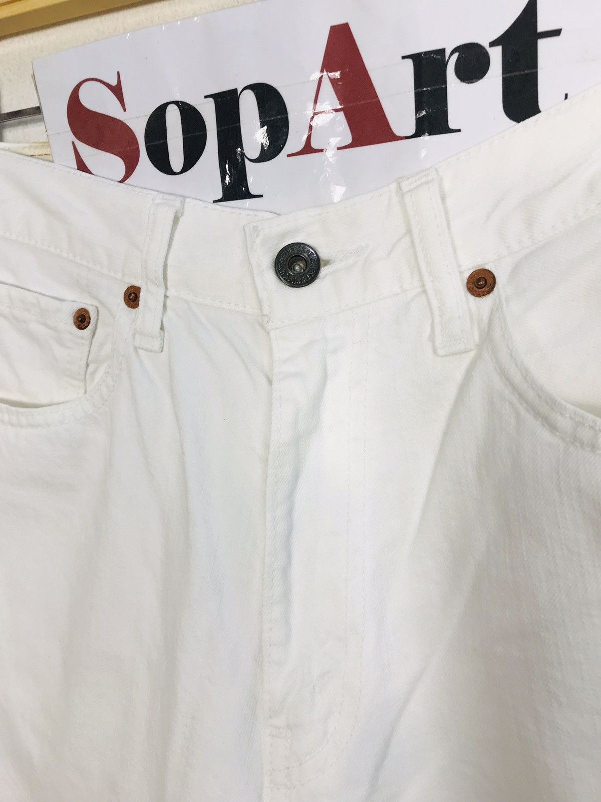 Japanese Brand × Levi's × Vintage Vintage Levi’s 502 Jeans White Colour Zipper Style Size US 31 - 6 Thumbnail