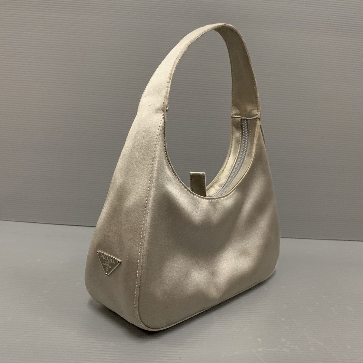 Prada Prada Satin Silk Silver Pochette Dinner Bag Size ONE SIZE - 1 Thumbnail