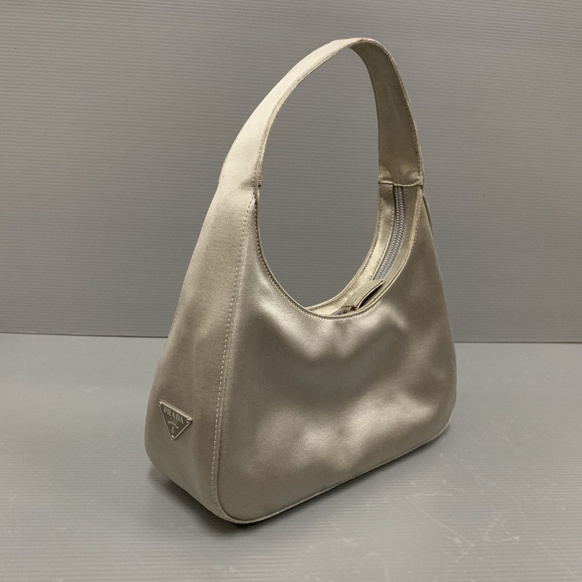 Prada Prada Satin Silk Silver Pochette Dinner Bag Size ONE SIZE - 7 Thumbnail