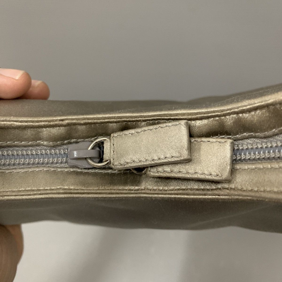 Prada Prada Satin Silk Silver Pochette Dinner Bag Size ONE SIZE - 17 Thumbnail