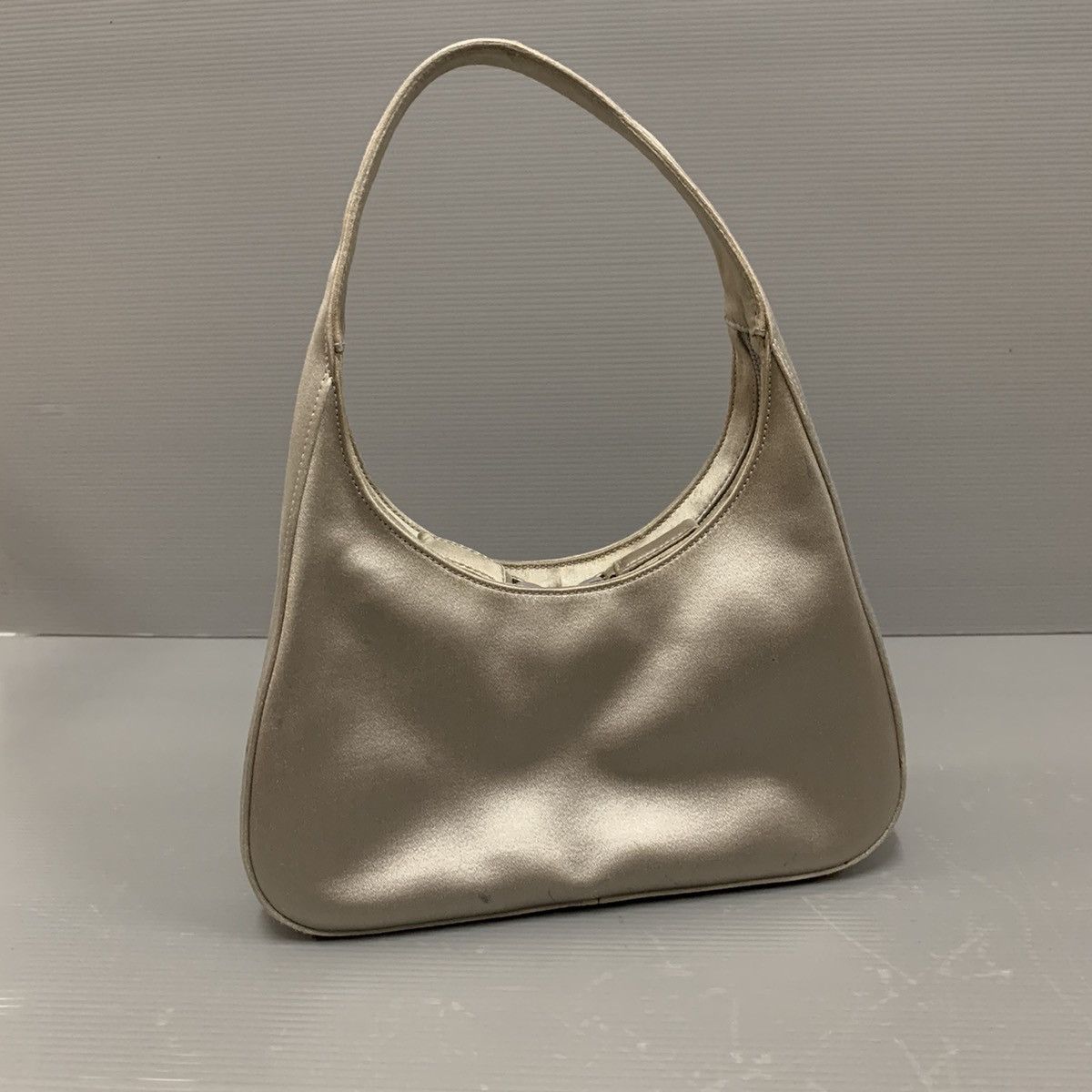 Prada Prada Satin Silk Silver Pochette Dinner Bag Size ONE SIZE - 2 Thumbnail