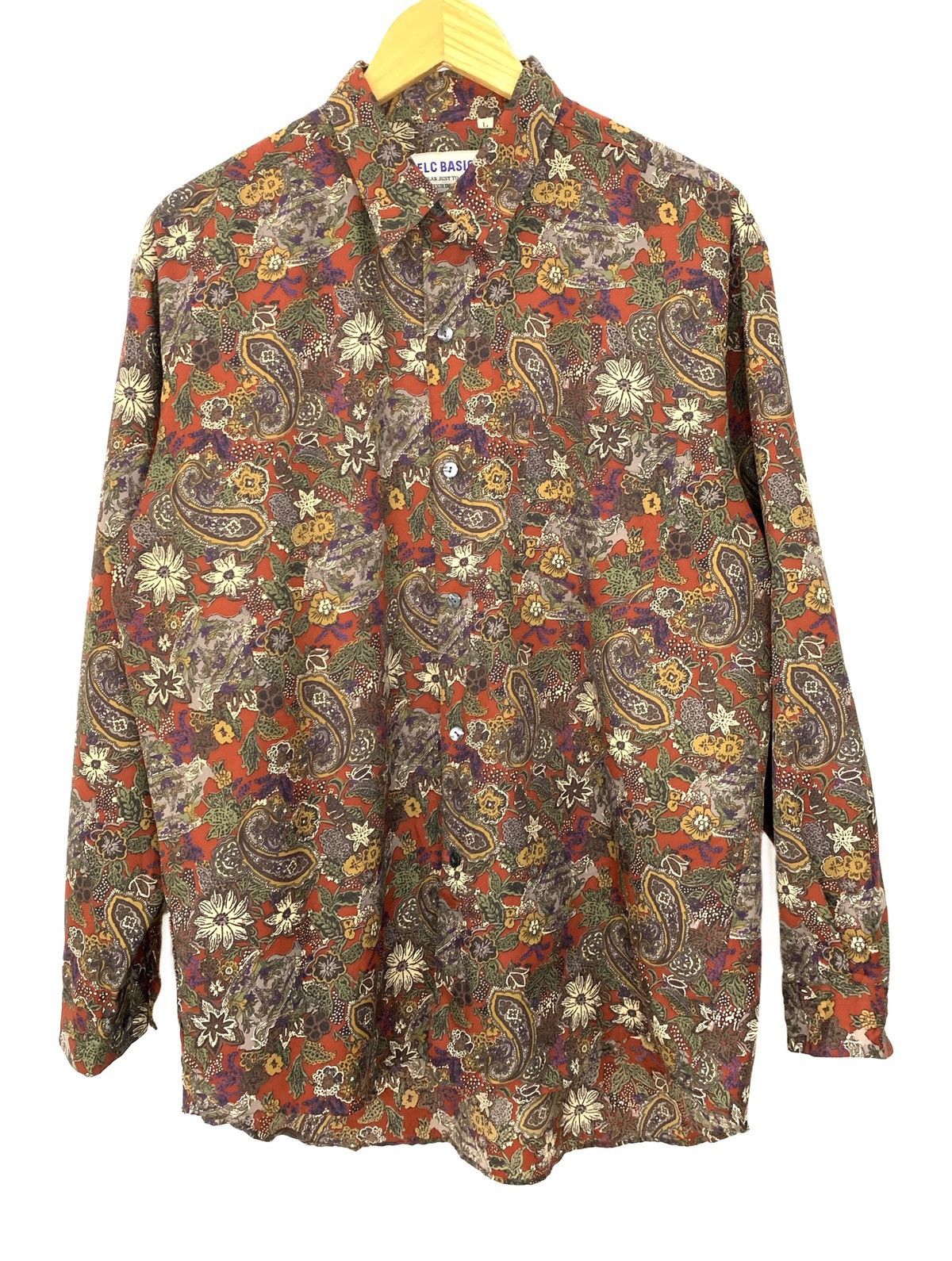 Vintage ❤️‍🔥SENDOFFERS❤️‍🔥 Paisley Hawaiian Print Button Up Ls Shirts Size US M / EU 48-50 / 2 - 1 Thumbnail
