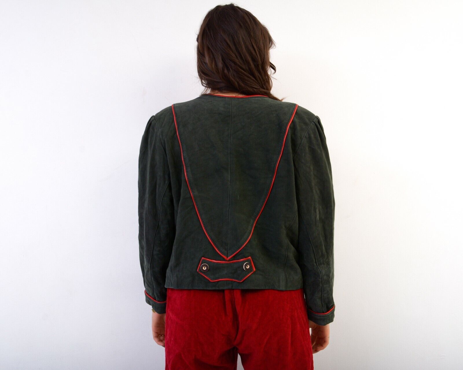 Vintage Blazer Suede leather Jacket Trachten Jager Janker Coat Chain Size M / US 6-8 / IT 42-44 - 4 Thumbnail