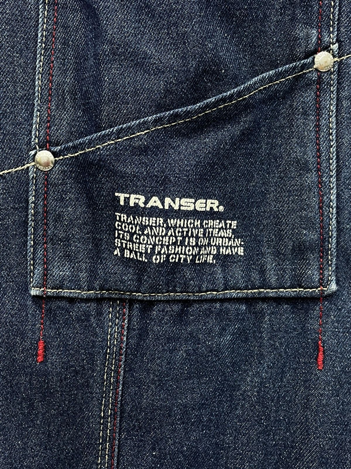 Japanese Brand DOPE STREETWEAR! TRANSER Vtg Double Knee Baggy Denim Size US 28 / EU 44 - 10 Thumbnail