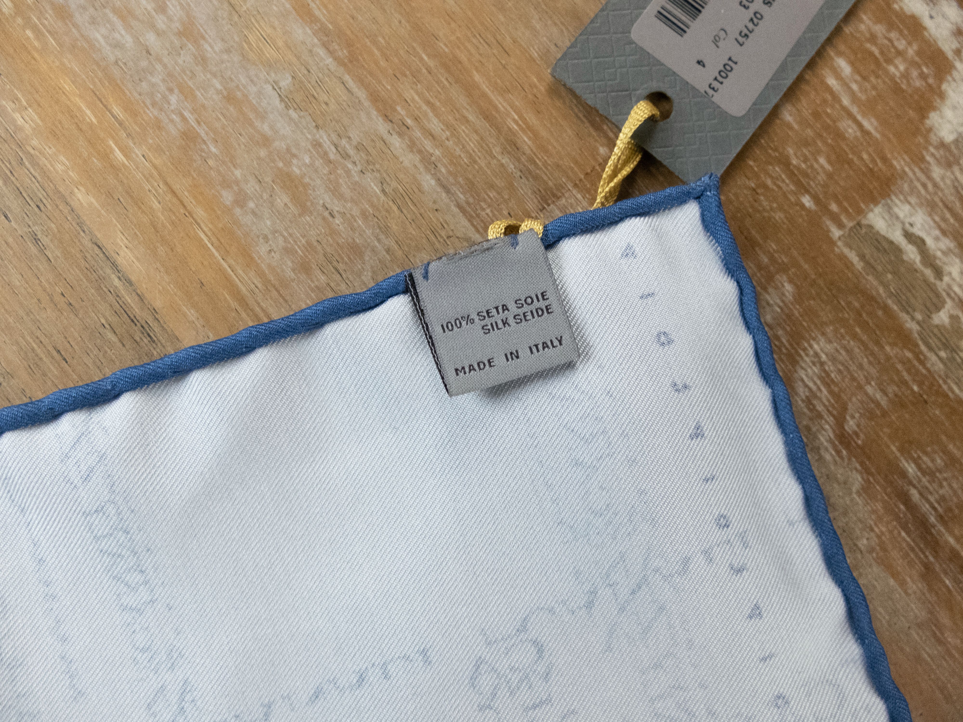 Canali CANALI blue logo print silk pocket square authentic NWT Size ONE SIZE - 5 Thumbnail