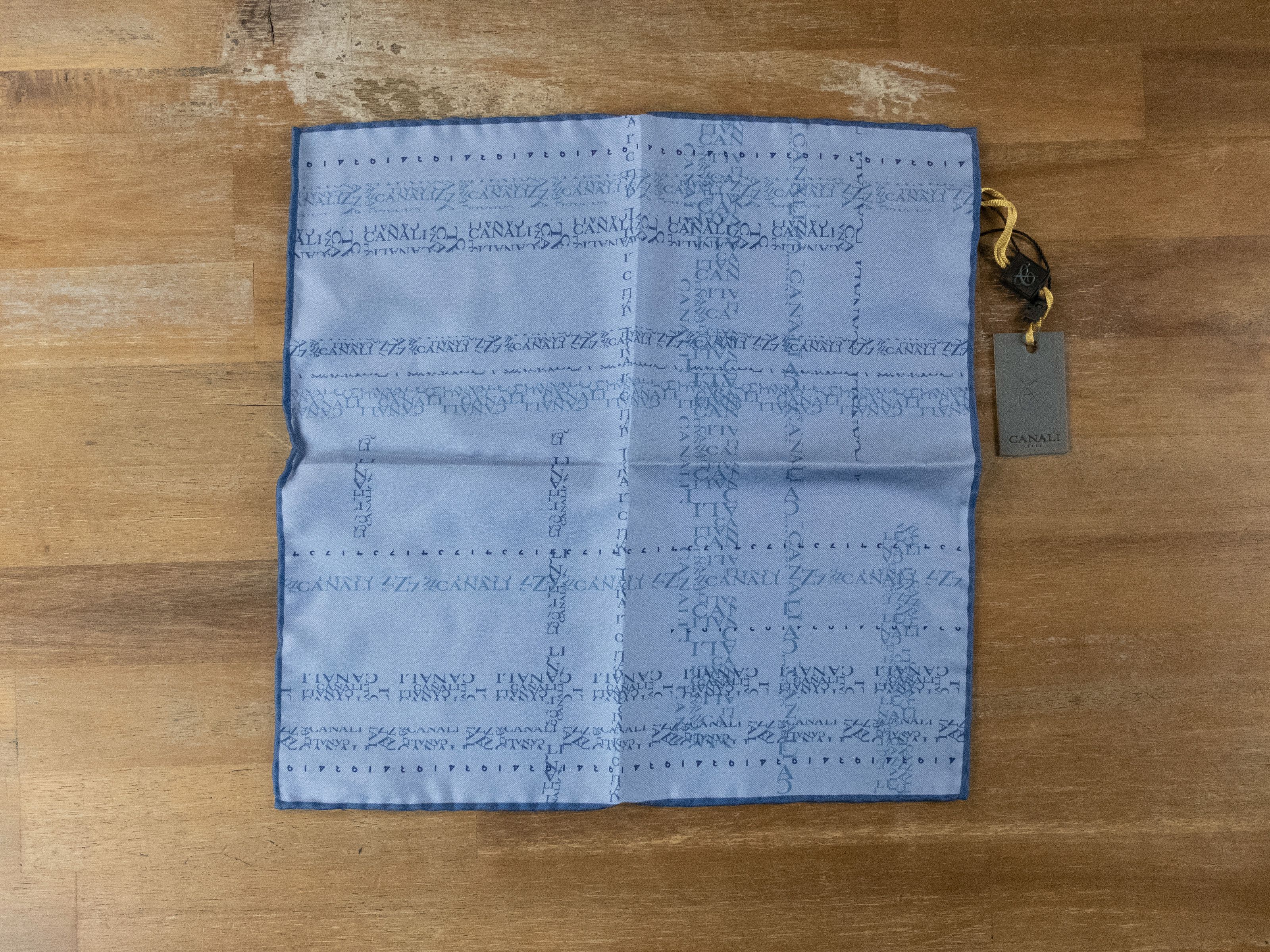 Canali CANALI blue logo print silk pocket square authentic NWT Size ONE SIZE - 1 Thumbnail