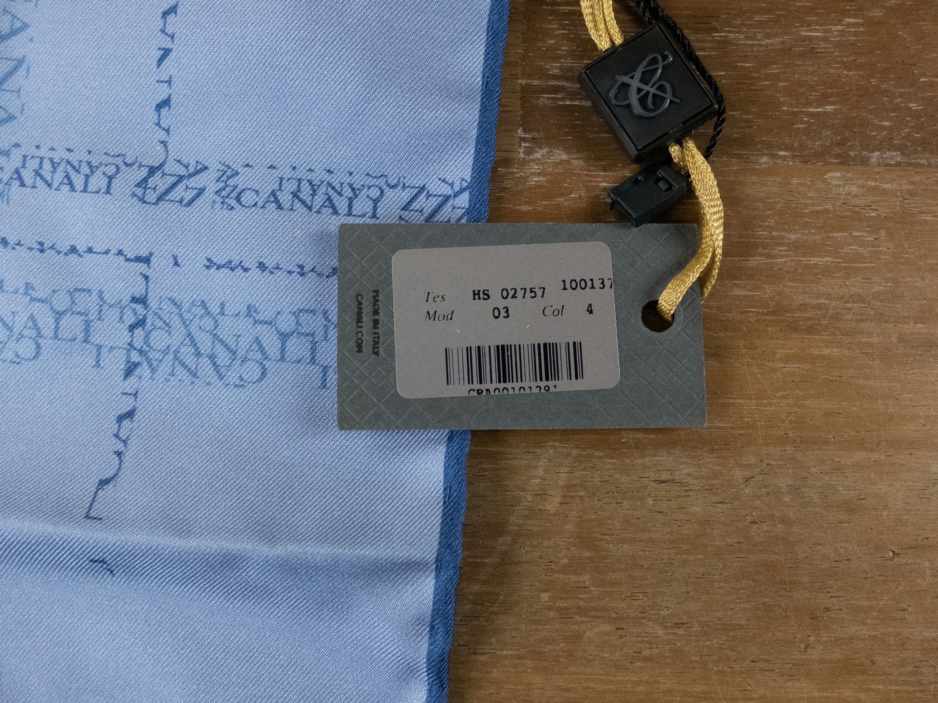 Canali CANALI blue logo print silk pocket square authentic NWT Size ONE SIZE - 3 Thumbnail