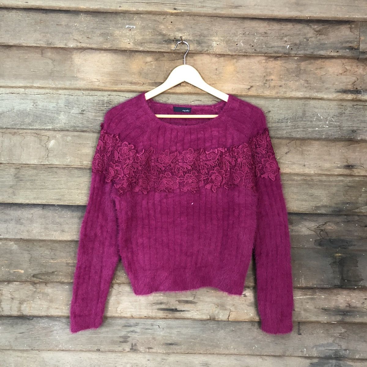 DLL A.G .Plus Pink Mohair Shag Shaggy Knitwear #c1065