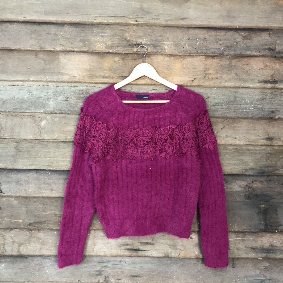 City Streets DLL A.G .Plus Pink Mohair Shag Shaggy Knitwear #c1065 Size S / US 4 / IT 40 - 3 Thumbnail