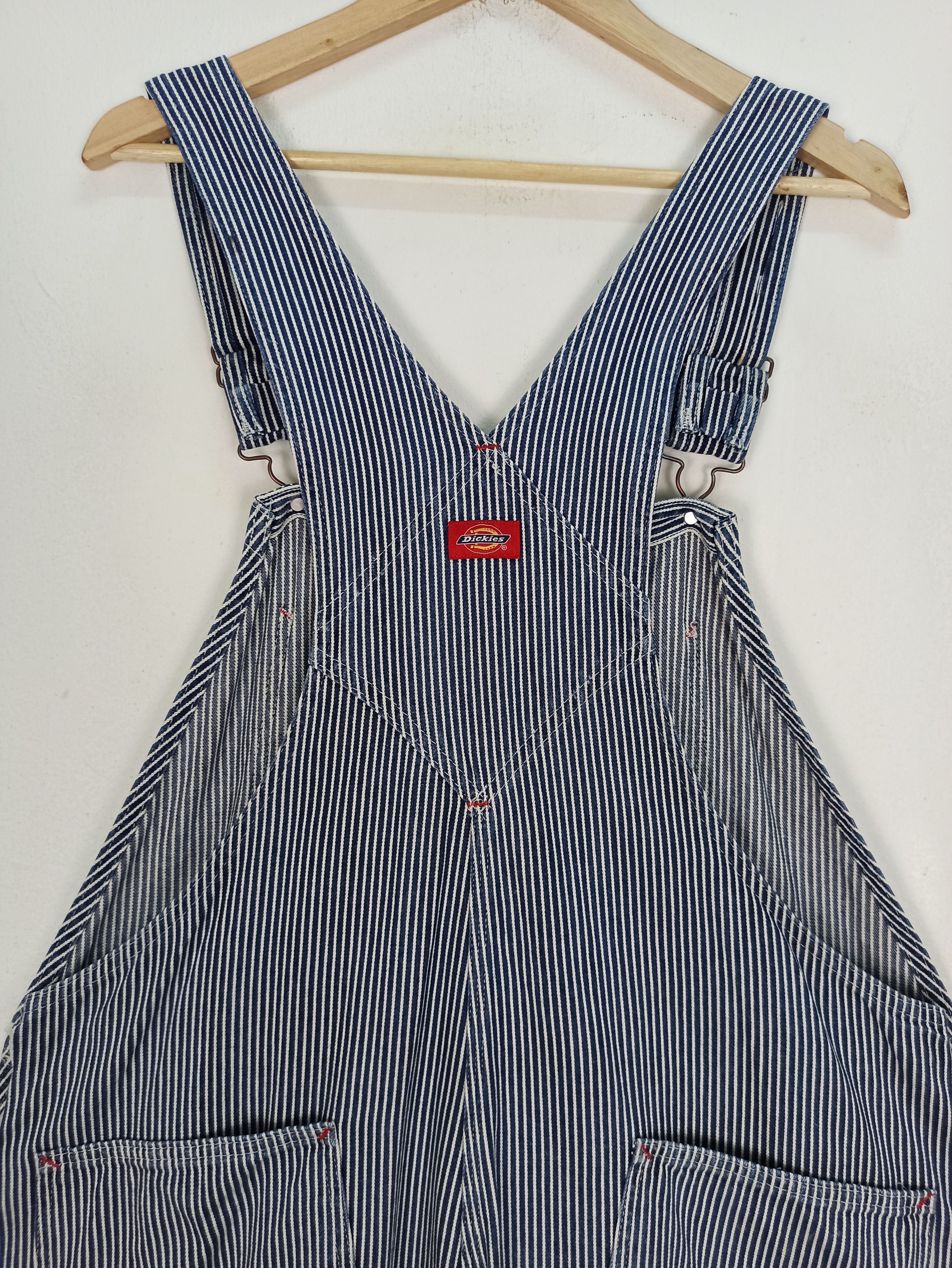 Dickies 🔥Vintage🔥 Dickies Bib Overalls Hickory Stripe OverSize Size US 44 / EU 60 - 9 Thumbnail