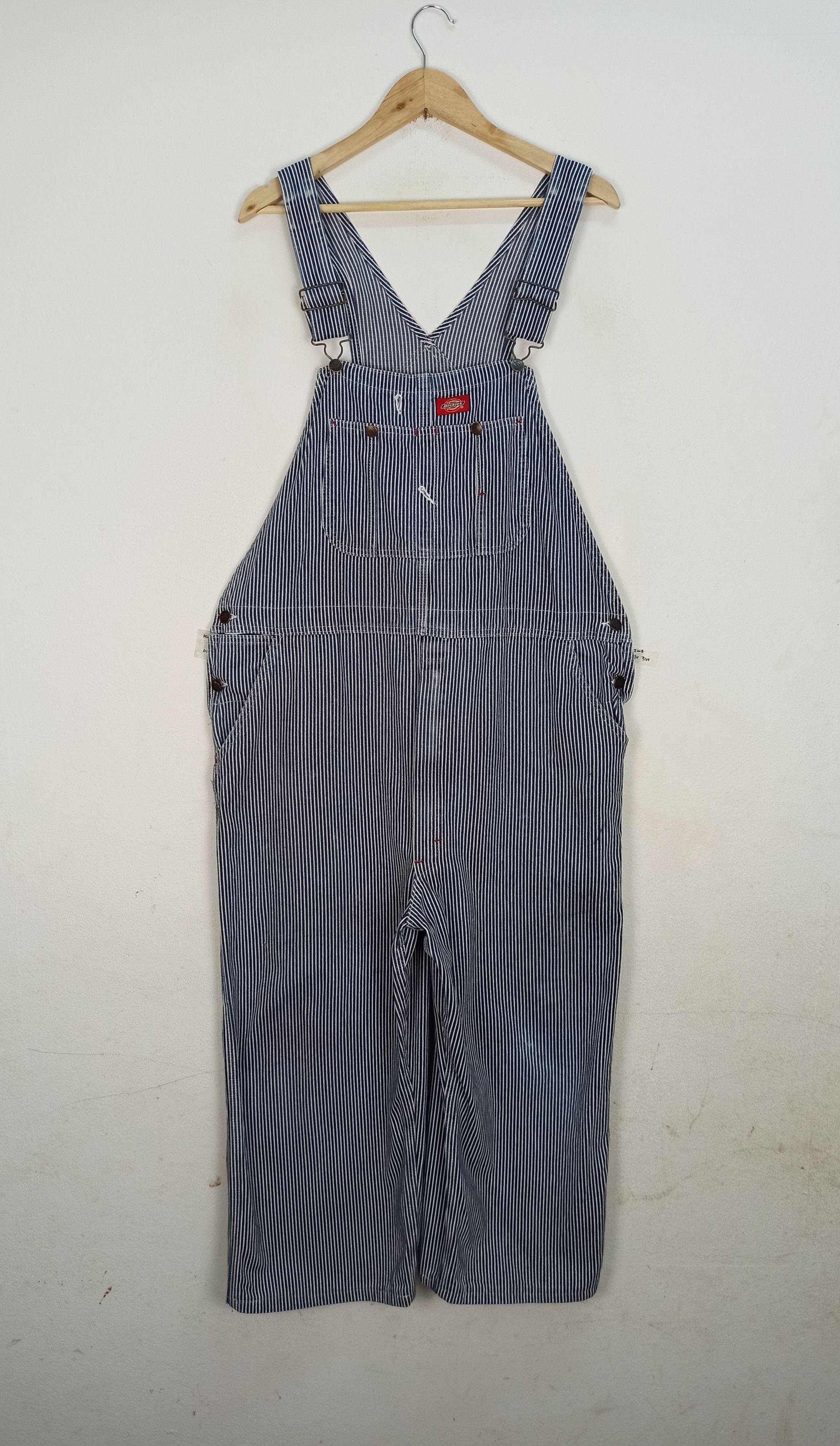 Dickies 🔥Vintage🔥 Dickies Bib Overalls Hickory Stripe OverSize Size US 44 / EU 60 - 1 Thumbnail
