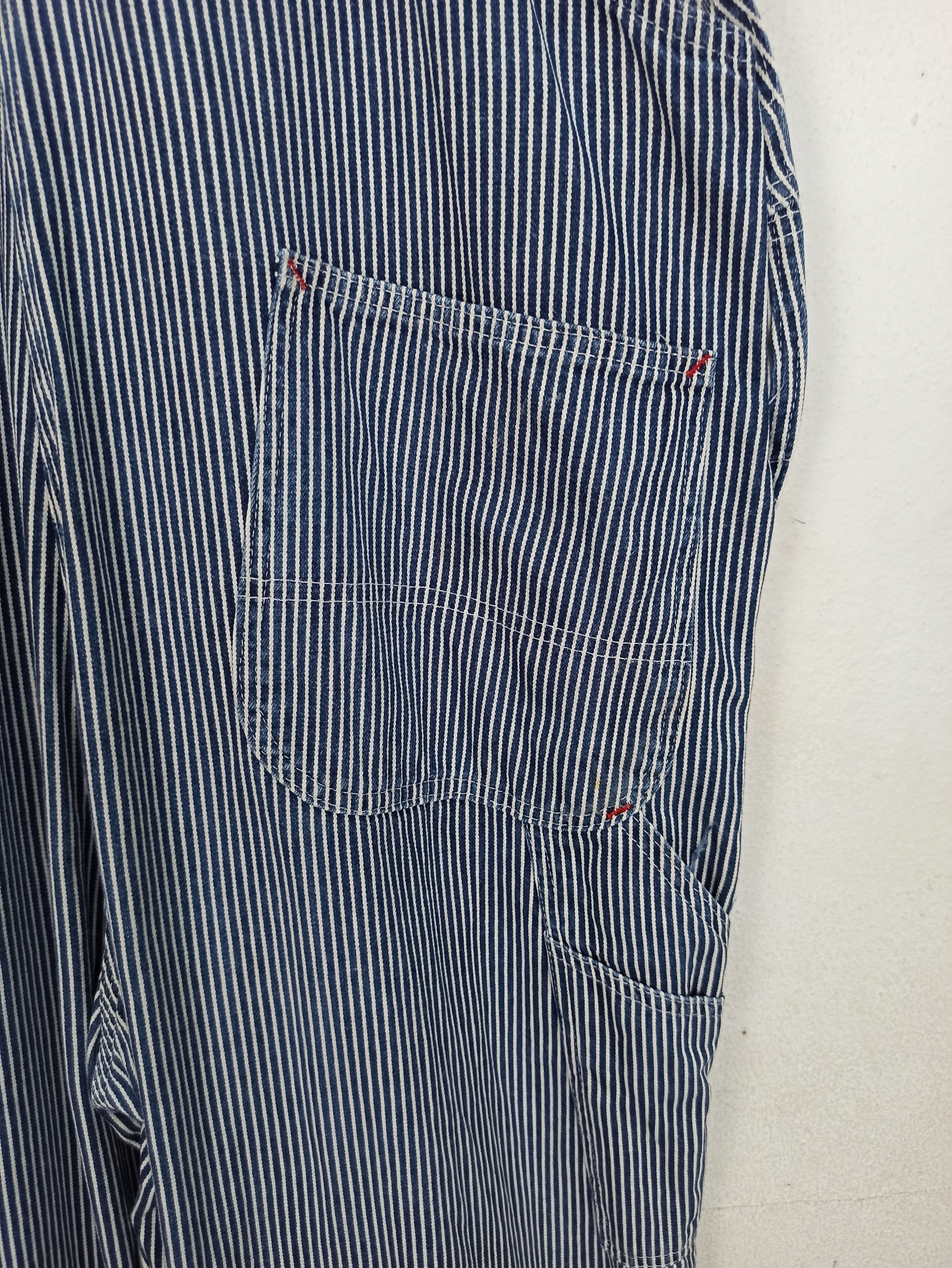Dickies 🔥Vintage🔥 Dickies Bib Overalls Hickory Stripe OverSize Size US 44 / EU 60 - 10 Thumbnail