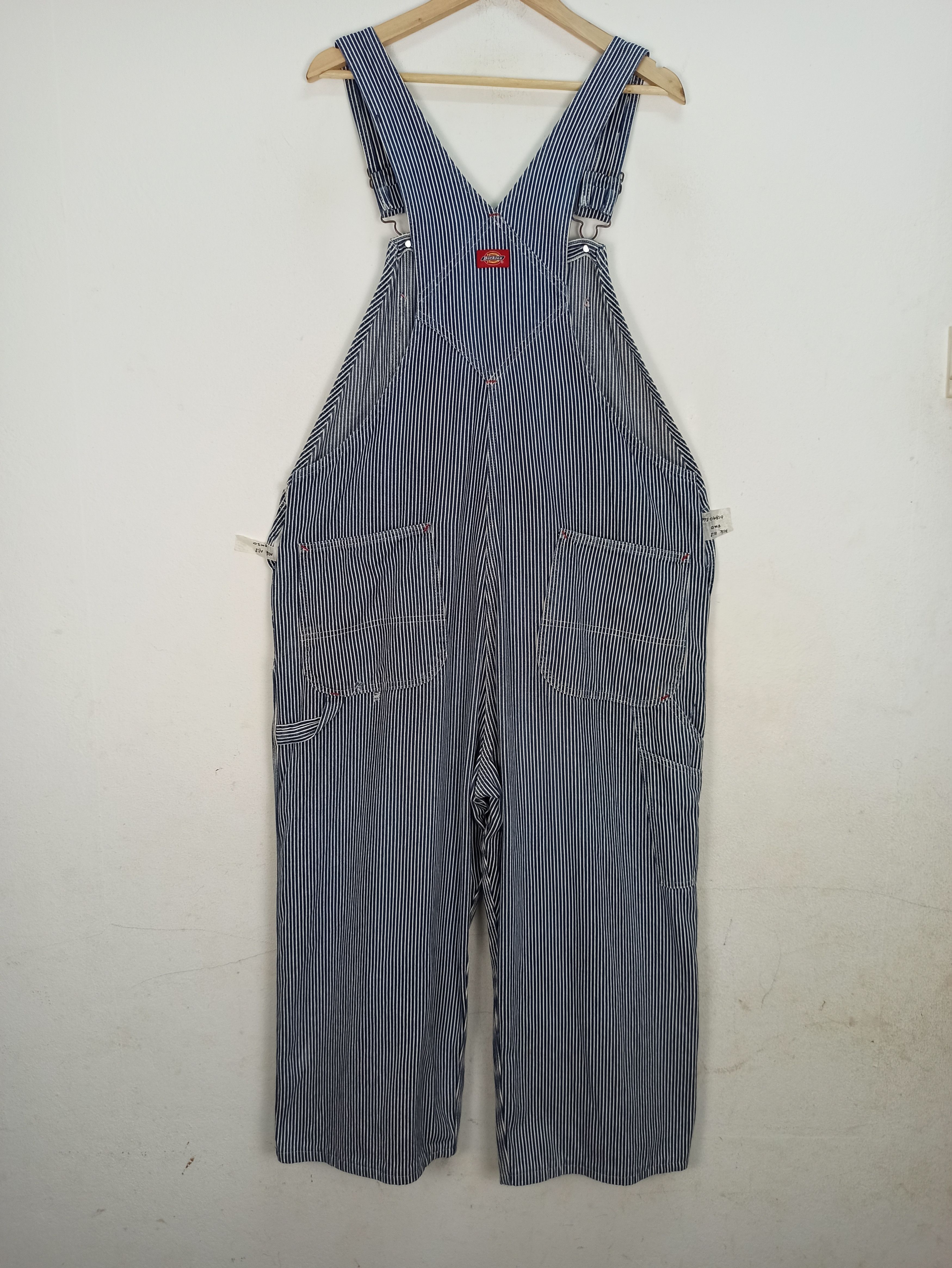 Dickies 🔥Vintage🔥 Dickies Bib Overalls Hickory Stripe OverSize Size US 44 / EU 60 - 8 Thumbnail