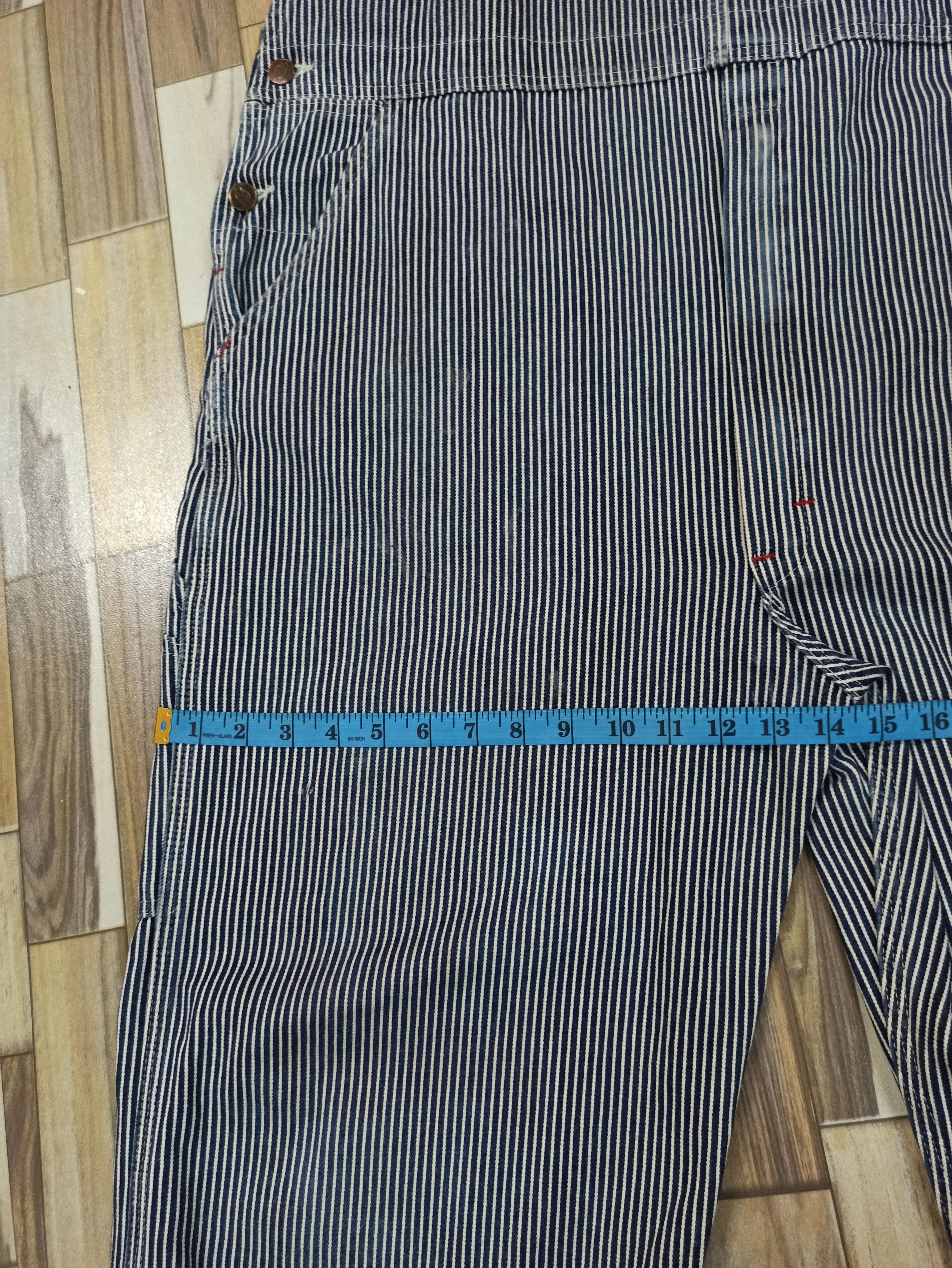 Dickies 🔥Vintage🔥 Dickies Bib Overalls Hickory Stripe OverSize Size US 44 / EU 60 - 16 Thumbnail