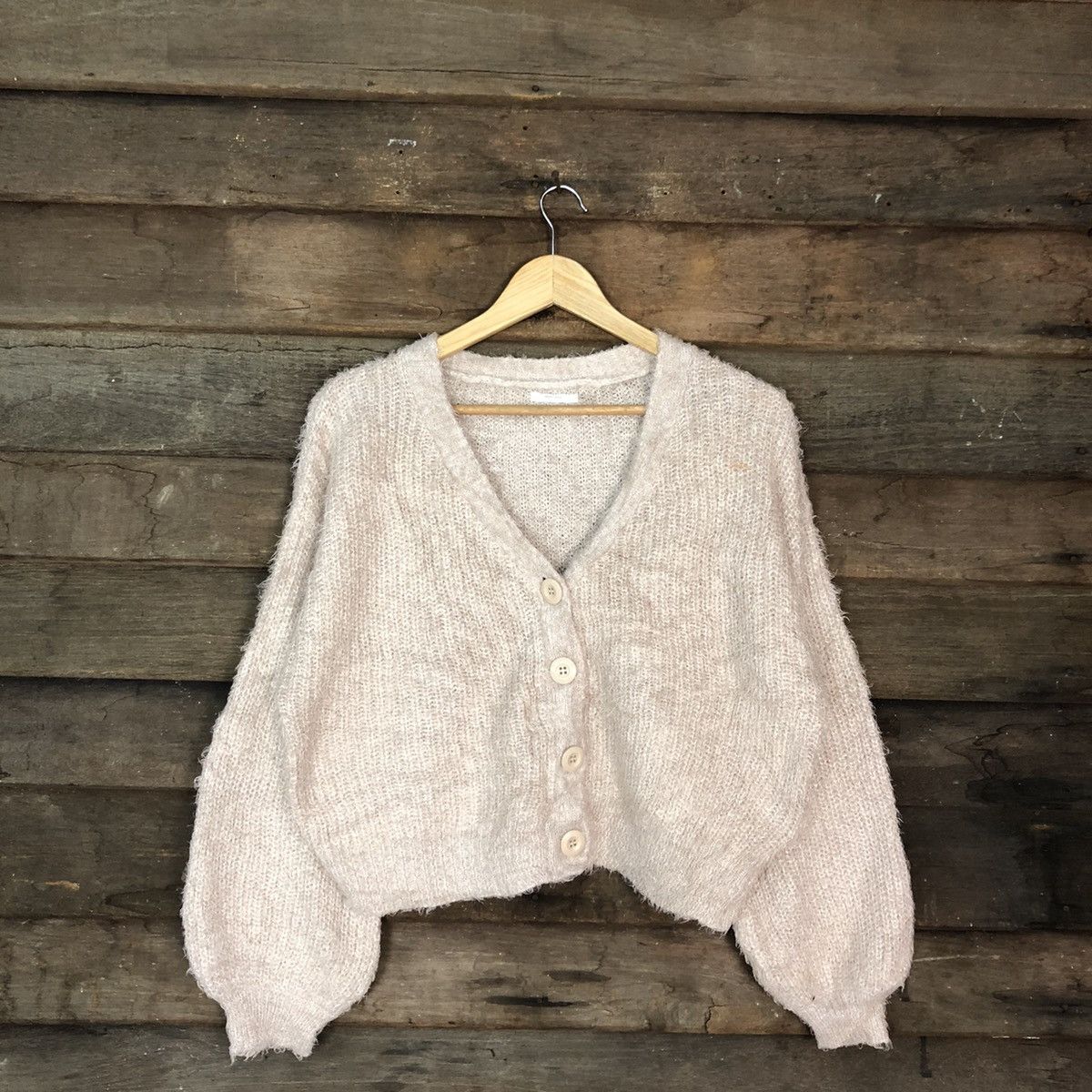 Homespun Knitwear DLL Apres Jour mohair fur shaggy cardigan Knitwear #c1080 Size M / US 6-8 / IT 42-44 - 3 Thumbnail