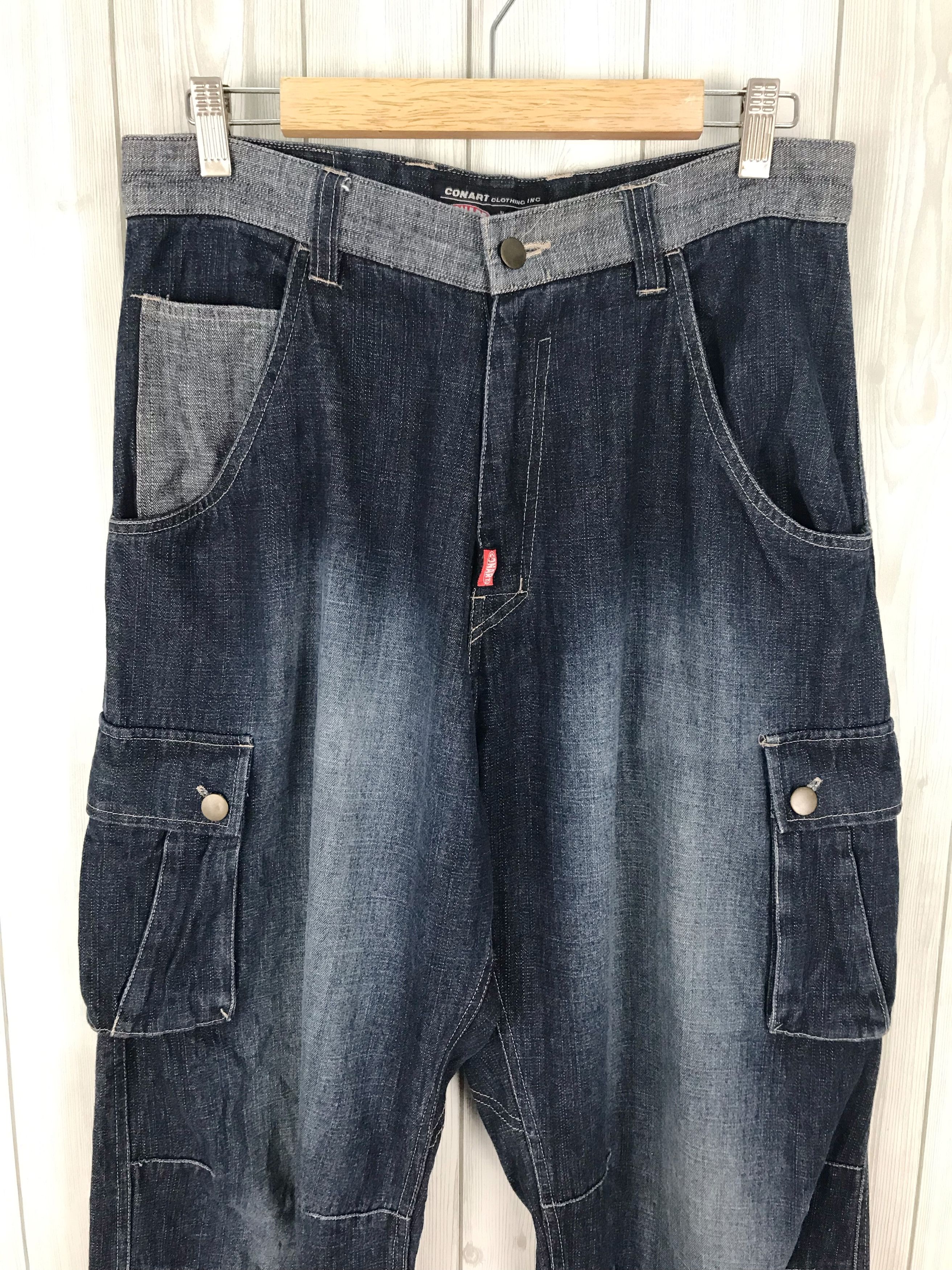 Comme des Garcons × Undercover Japanese Brand CONART Baggy Cargo Denim Jeans Size US 31 - 3 Thumbnail