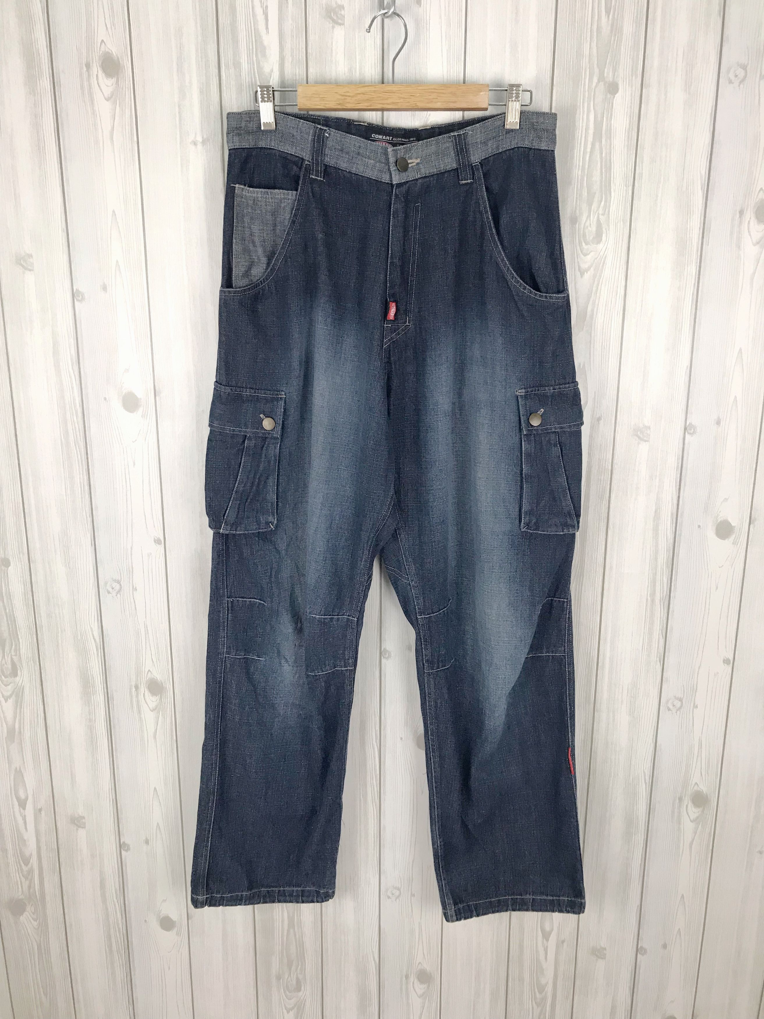 Comme des Garcons × Undercover Japanese Brand CONART Baggy Cargo Denim Jeans Size US 31 - 2 Thumbnail