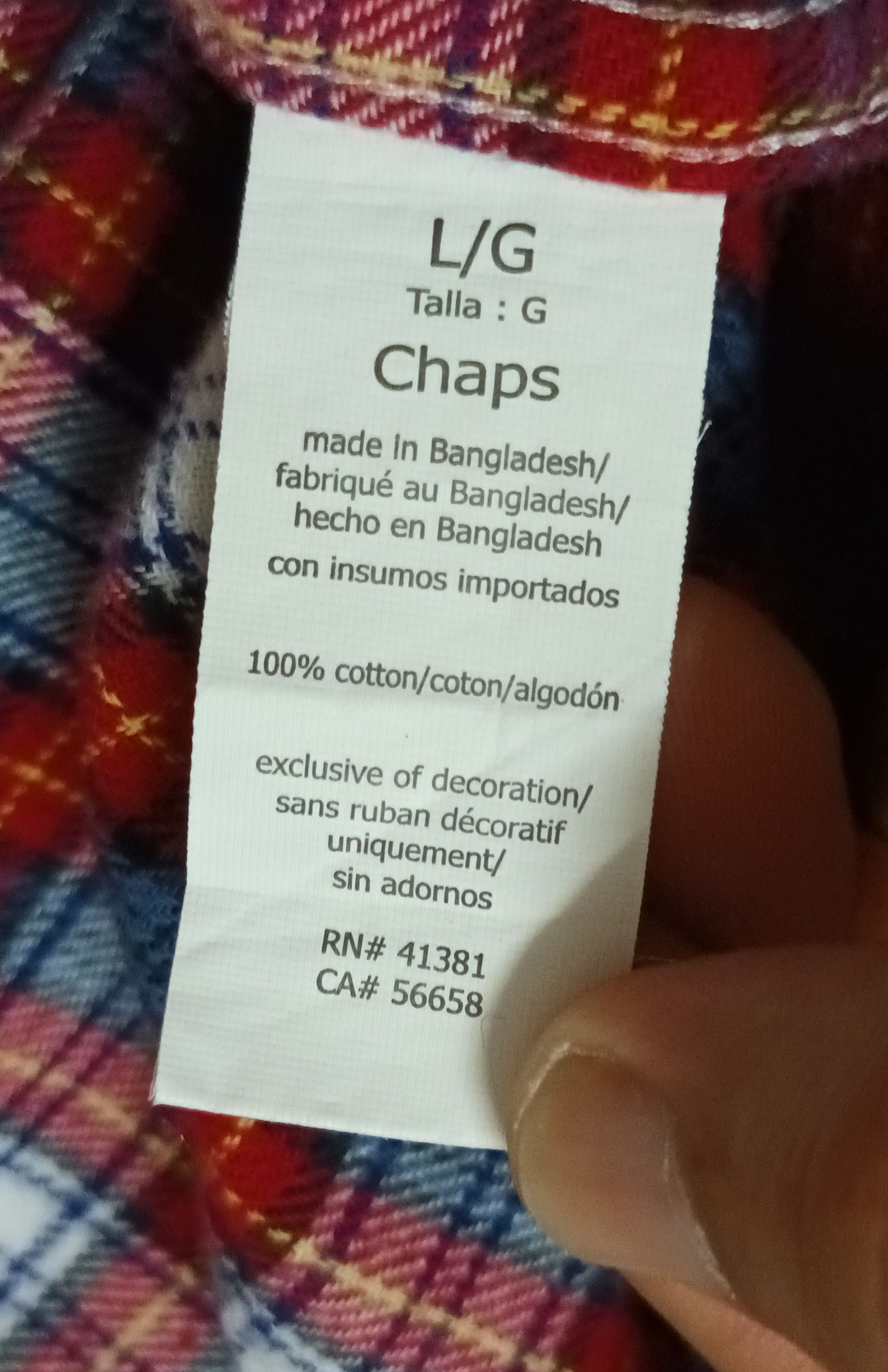 Chaps × Flannel 🔥 CHAPS FLANNEL BUTTON UP SINGLE POCKET Size US L / EU 52-54 / 3 - 5 Thumbnail