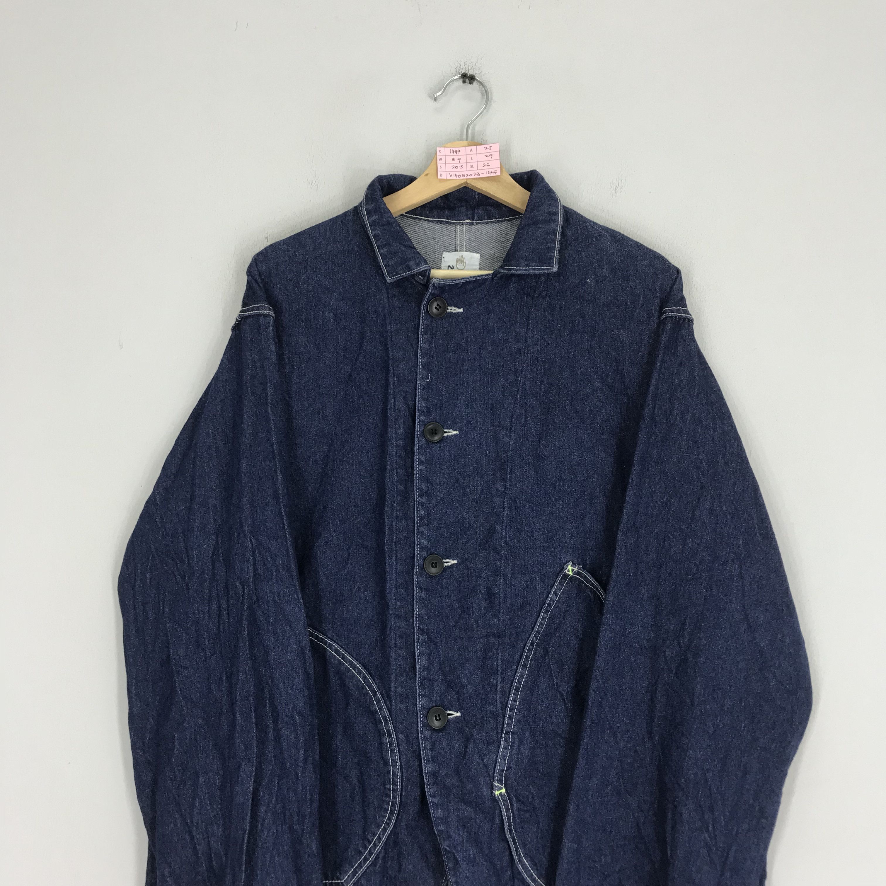 Denime Vintage American Denim Workers Jacket Indigo Blue Workwear Size US L / EU 52-54 / 3 - 3 Thumbnail
