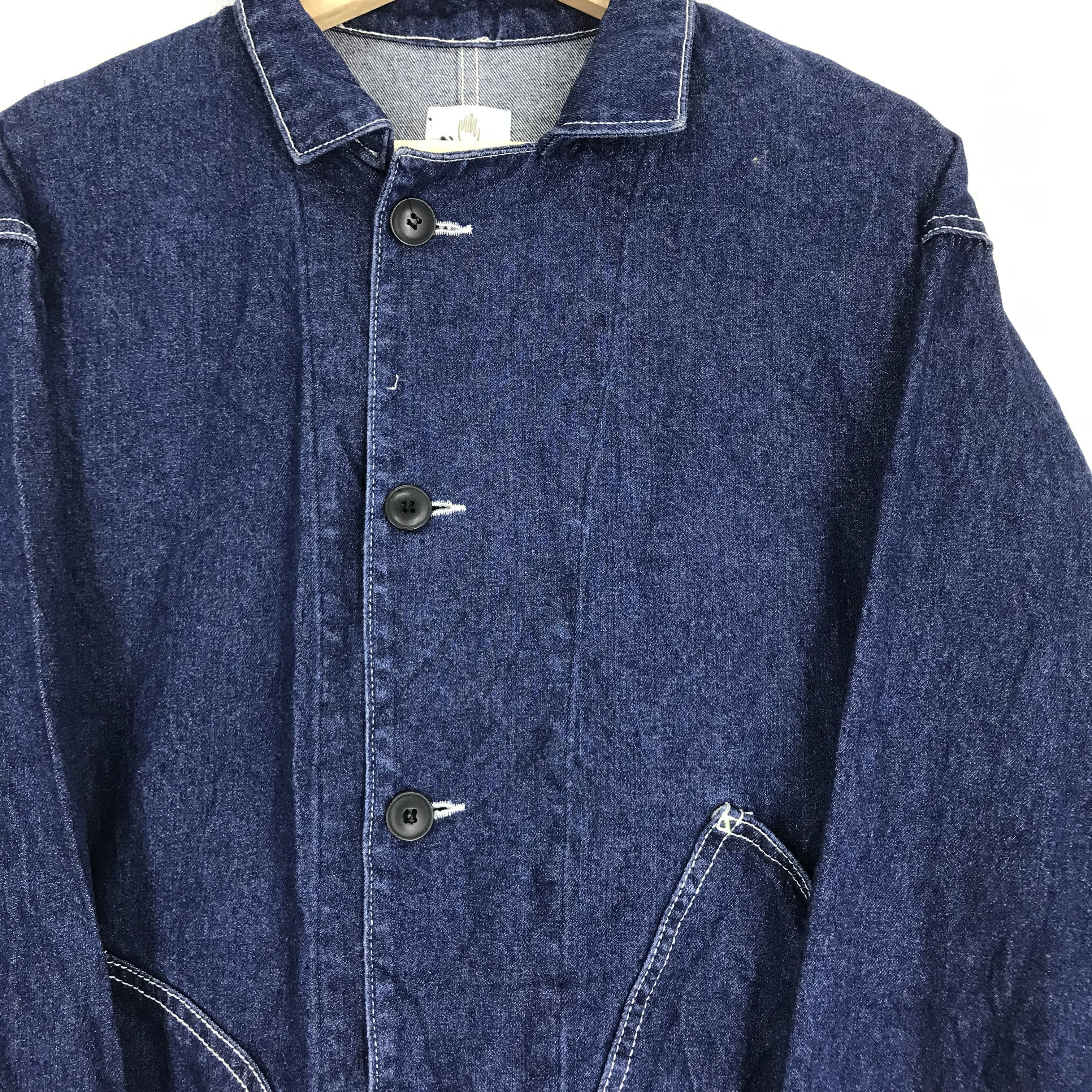 Denime Vintage American Denim Workers Jacket Indigo Blue Workwear Size US L / EU 52-54 / 3 - 5 Thumbnail