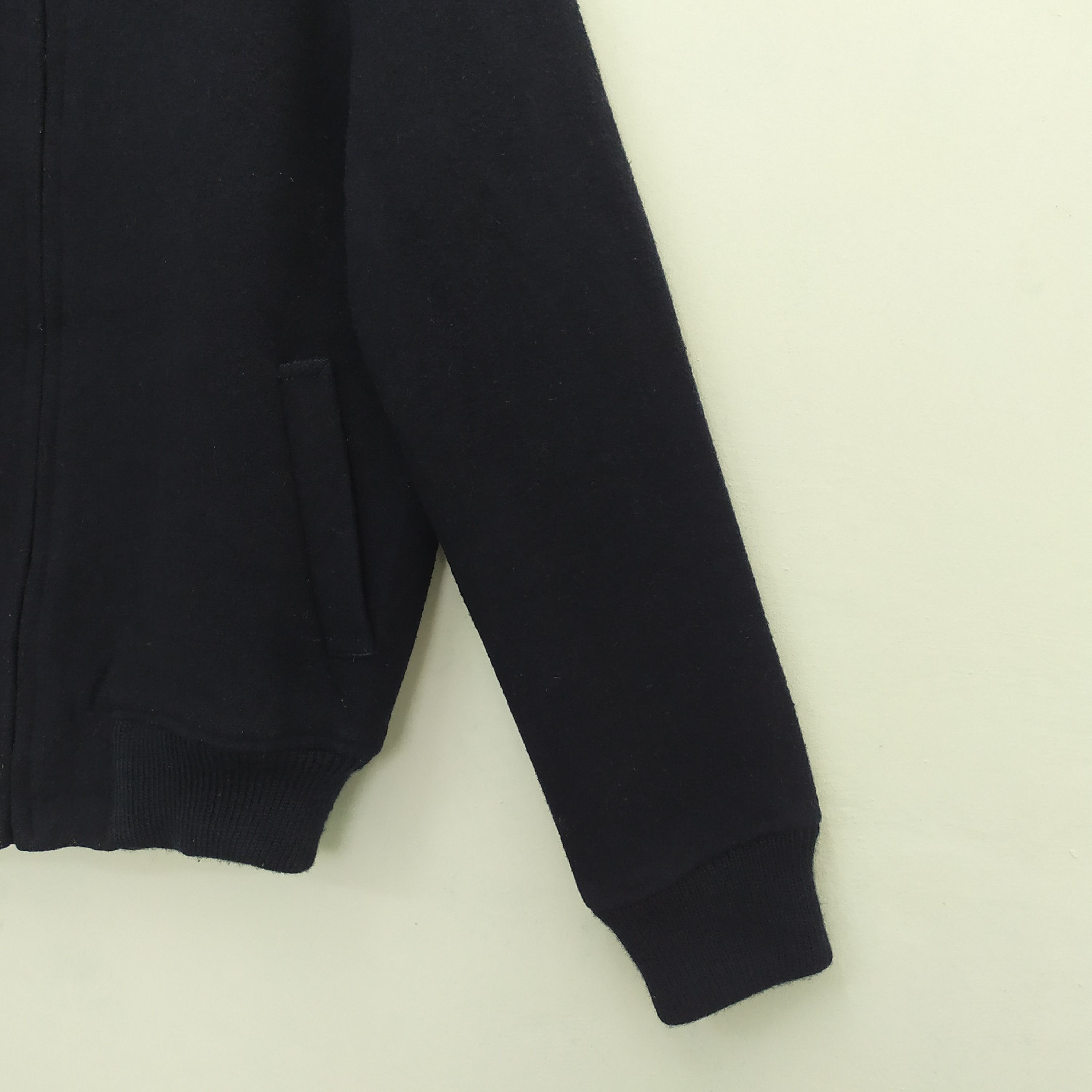 Melrose MELROSE BLACK BLANK WOOL VARSITY JACKET Size US M / EU 48-50 / 2 - 5 Thumbnail