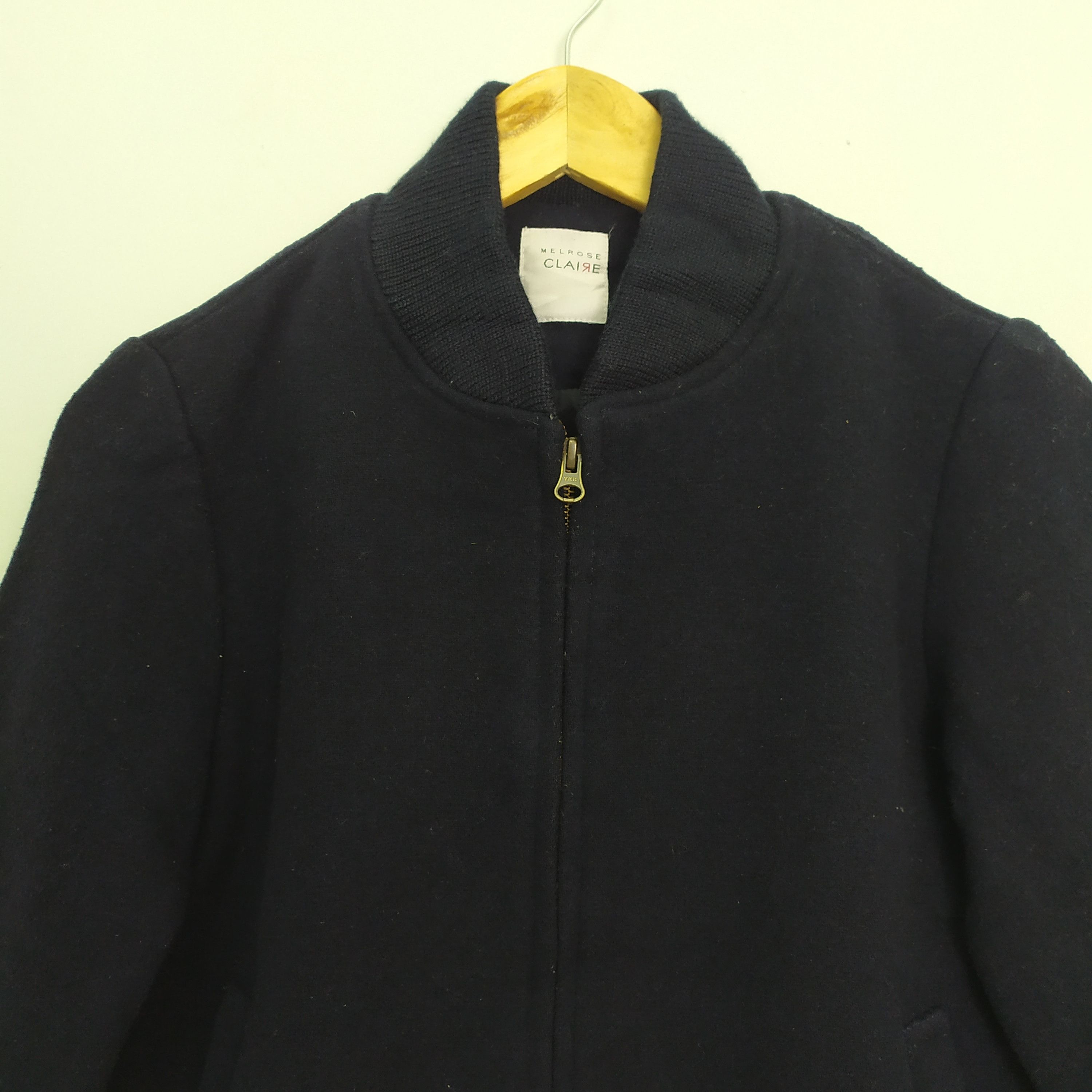 Melrose MELROSE BLACK BLANK WOOL VARSITY JACKET Size US M / EU 48-50 / 2 - 4 Thumbnail