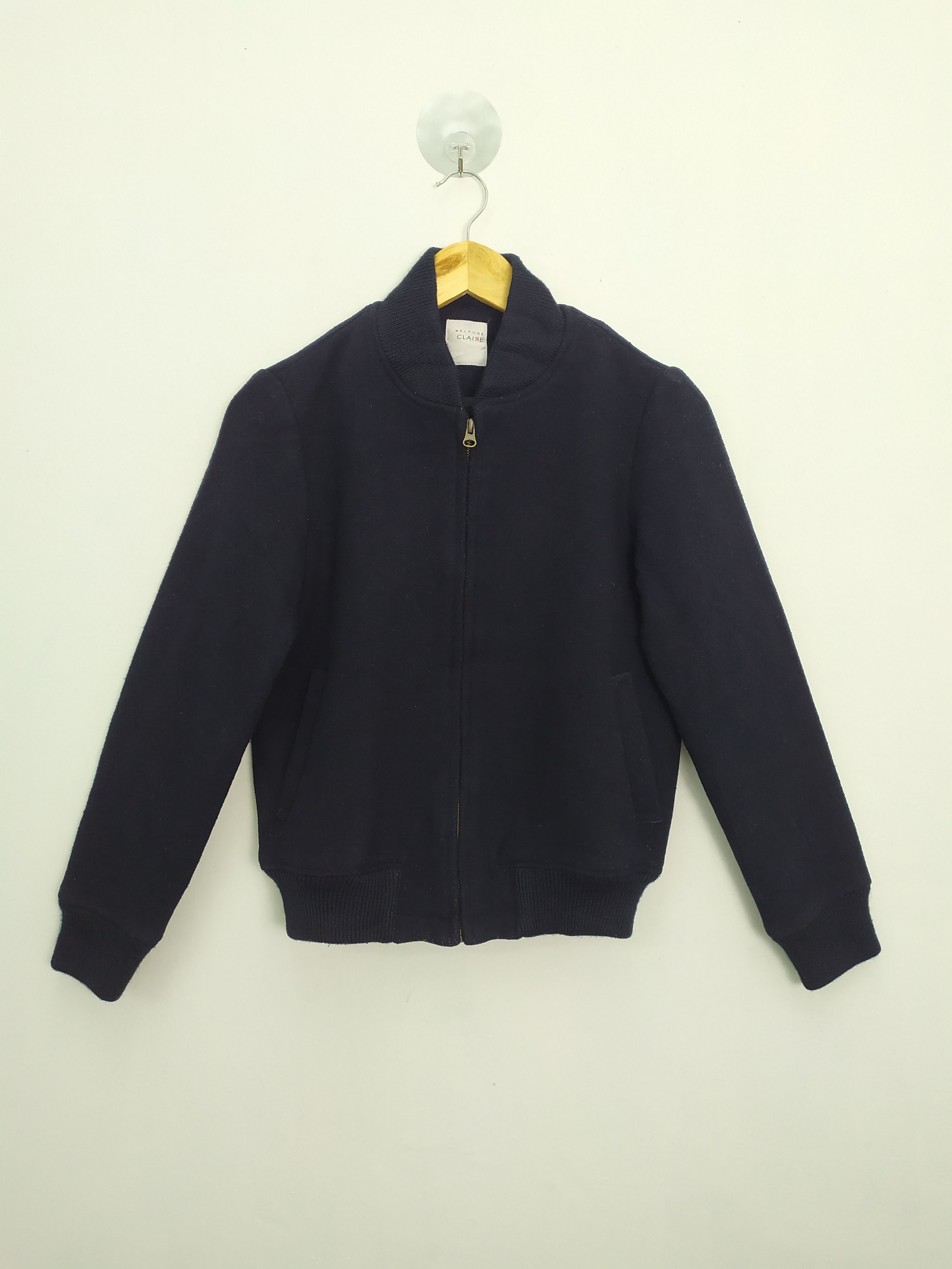 Melrose MELROSE BLACK BLANK WOOL VARSITY JACKET Size US M / EU 48-50 / 2 - 2 Thumbnail