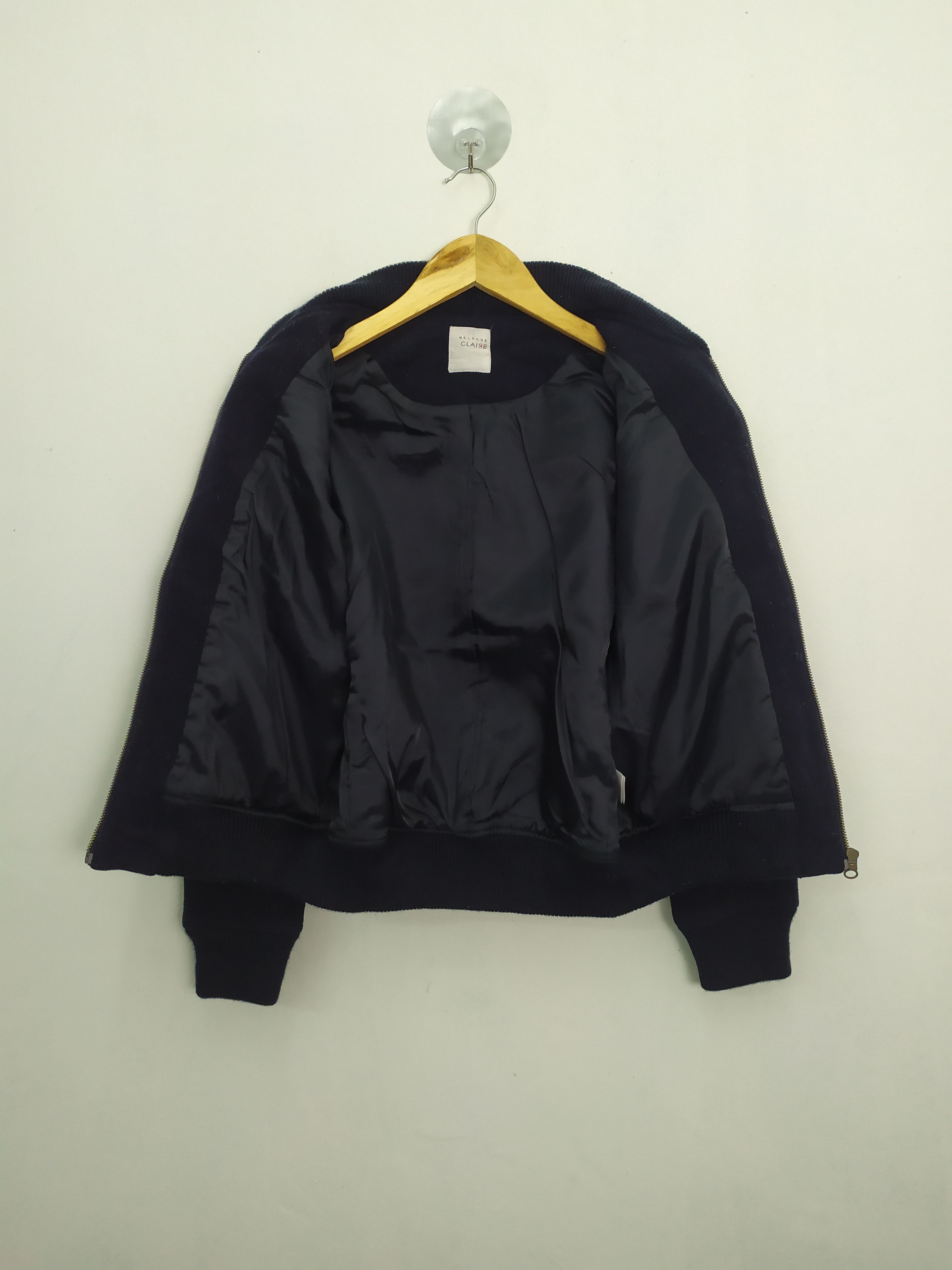 Melrose MELROSE BLACK BLANK WOOL VARSITY JACKET Size US M / EU 48-50 / 2 - 10 Thumbnail