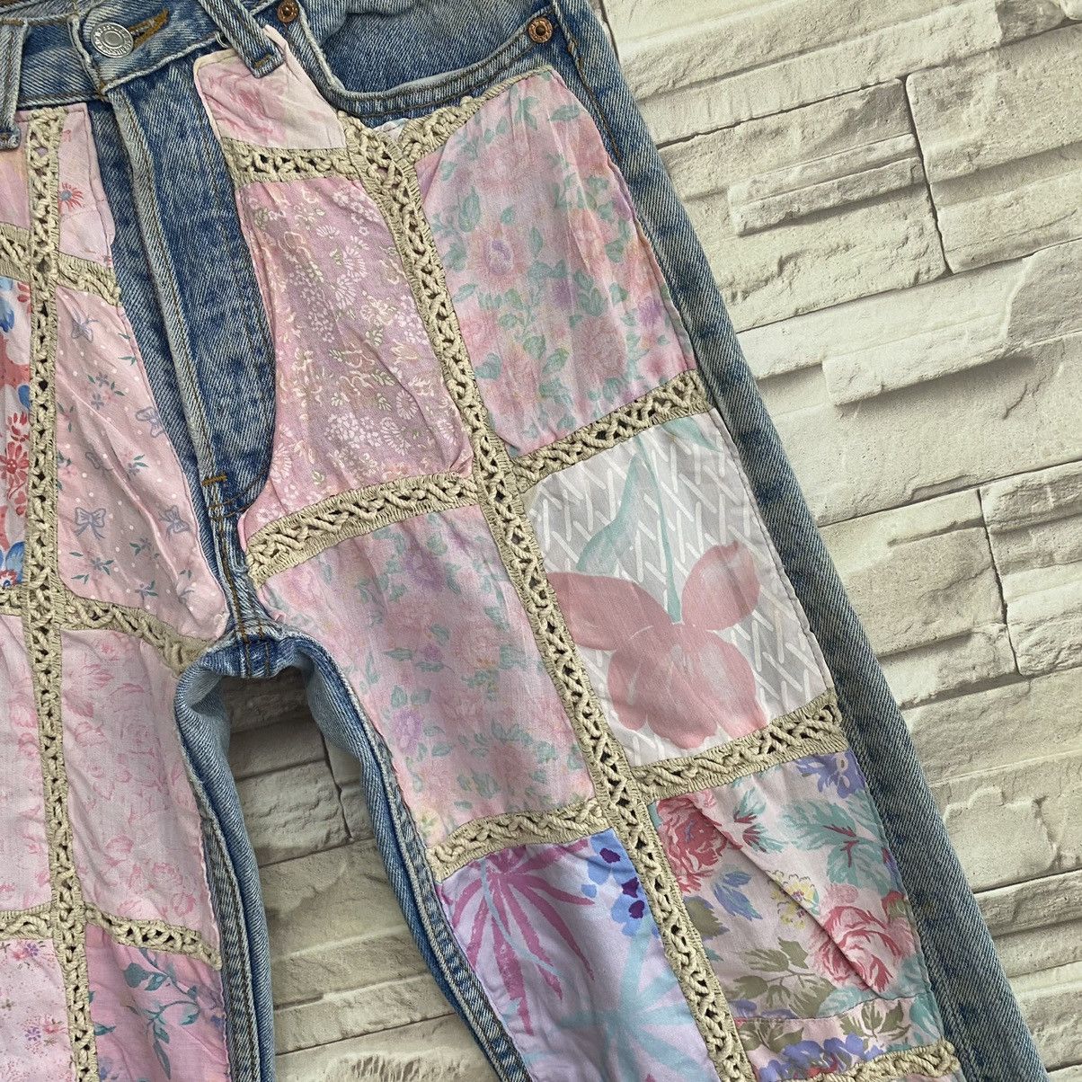 Levi's Vintage 90s ReMade Levis 501 Patchwork Floral Jeans 28x28 Size US 28 / EU 44 - 8 Thumbnail