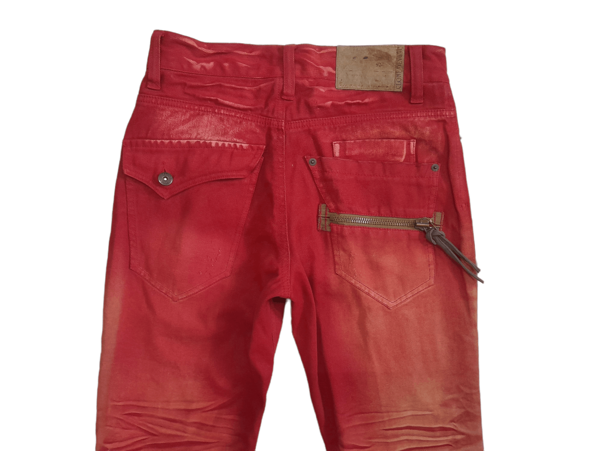 Japanese Brand Clone Devgru Red Distressed Denim Punk (E124) W28 Size US 28 / EU 44 - 4 Thumbnail