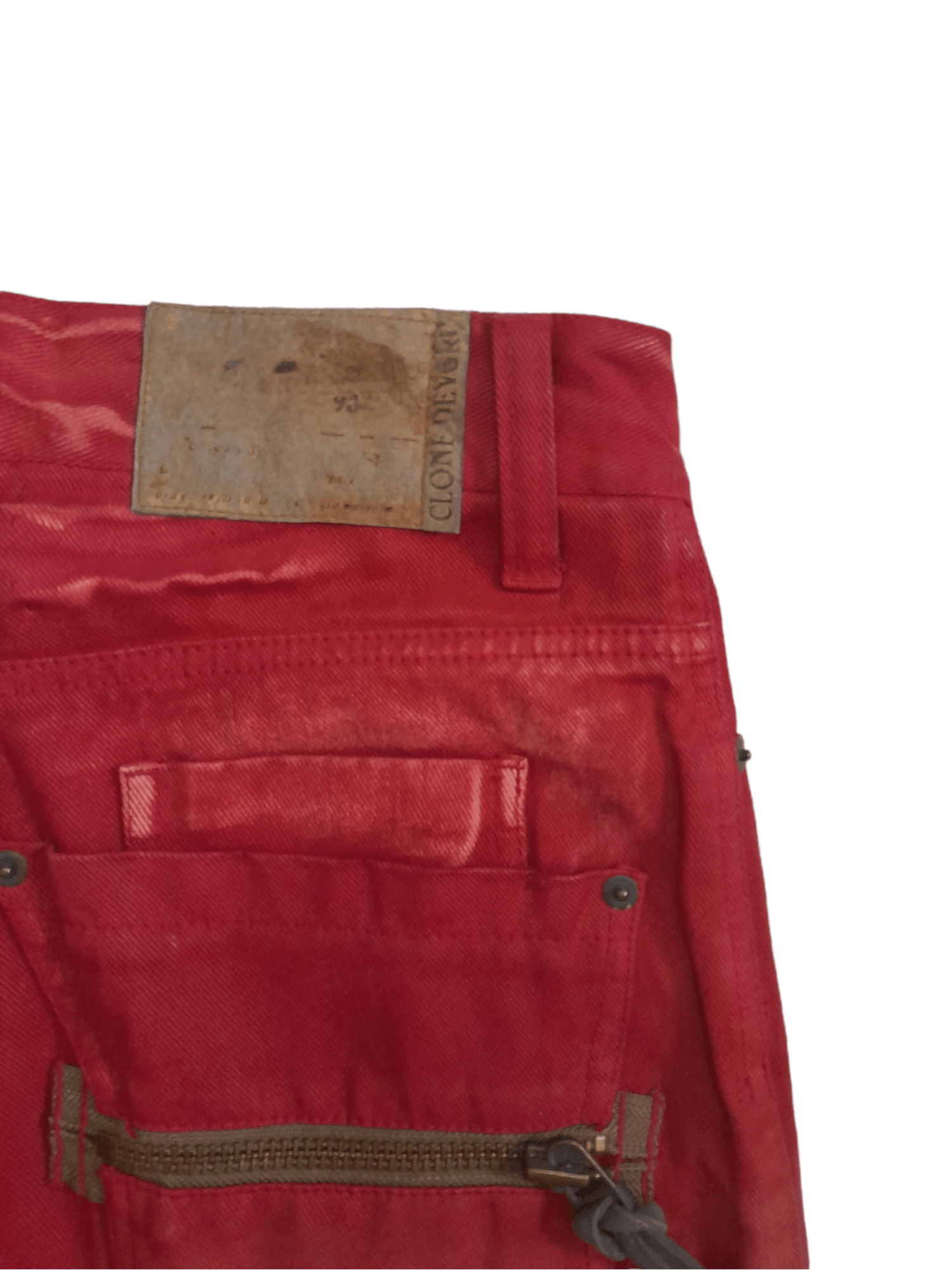 Japanese Brand Clone Devgru Red Distressed Denim Punk (E124) W28 Size US 28 / EU 44 - 5 Thumbnail