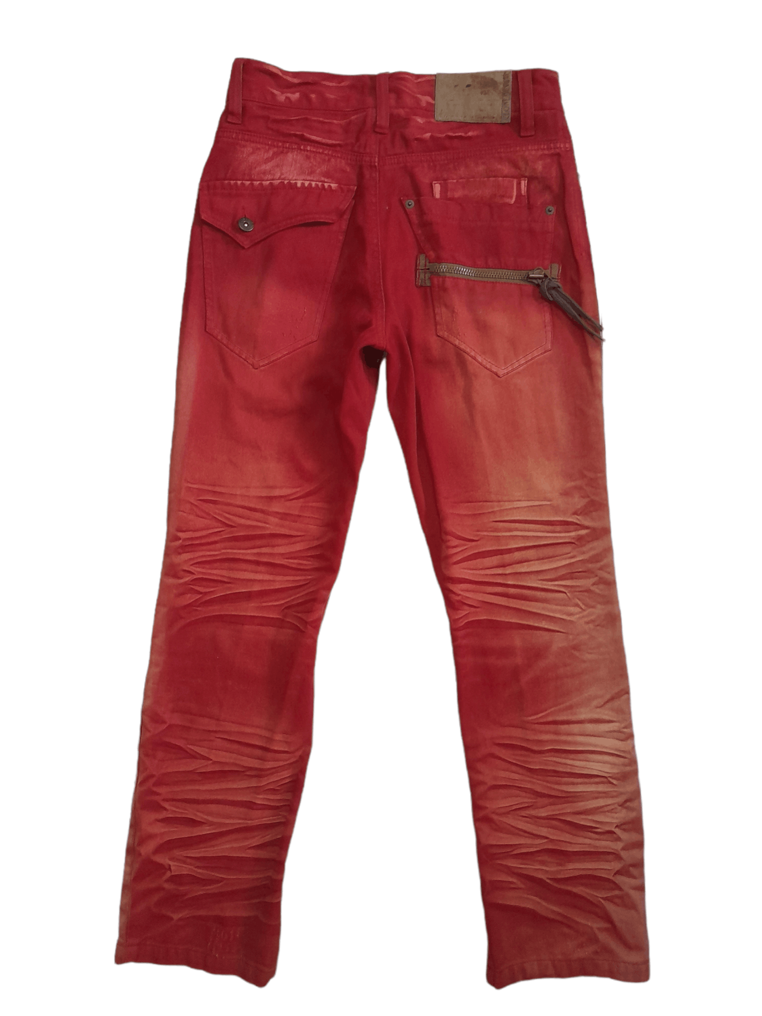 Japanese Brand Clone Devgru Red Distressed Denim Punk (E124) W28 Size US 28 / EU 44 - 1 Thumbnail