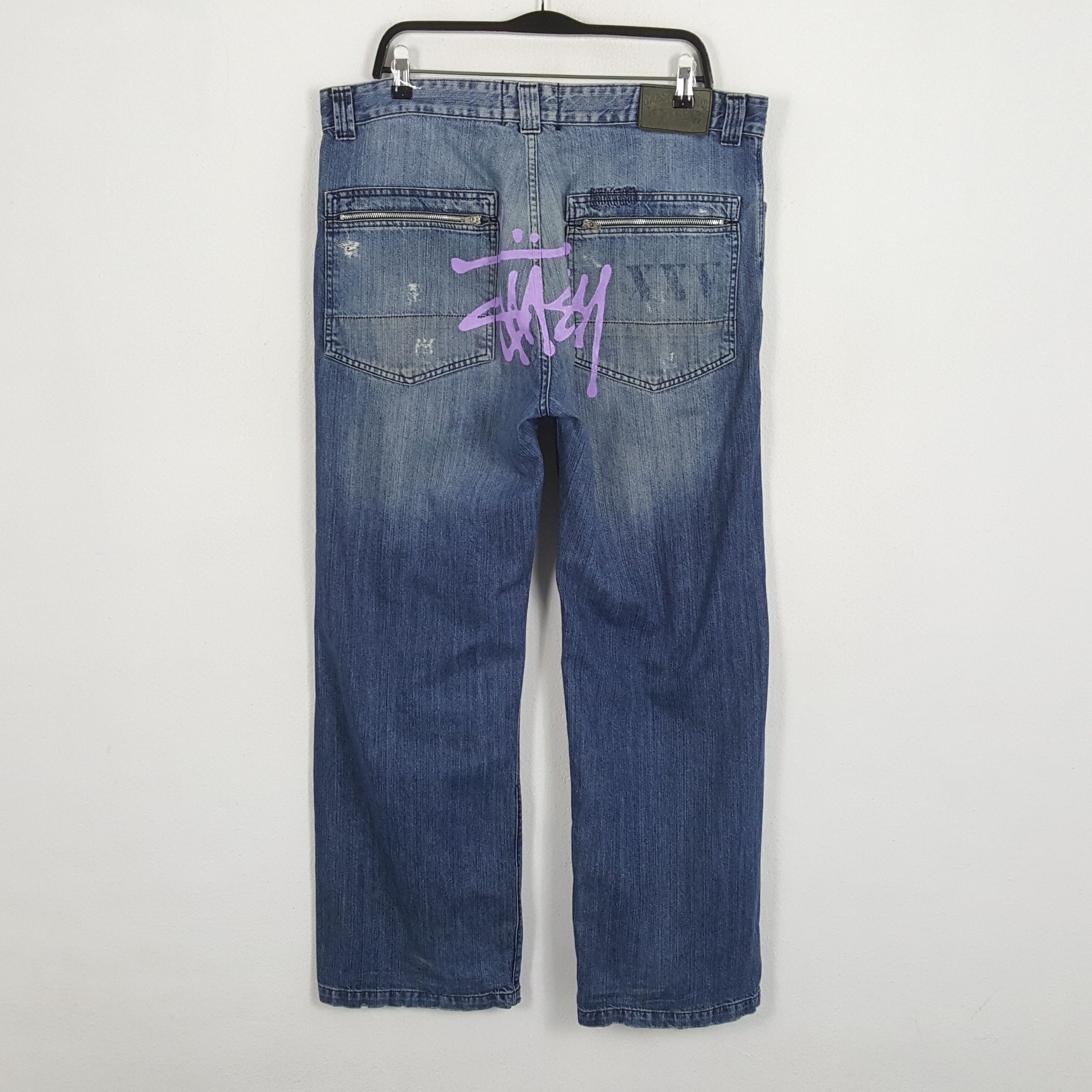 Stussy × Vintage STUSSY Streetwear Skateboard Style Custom Jeans Size US 38 / EU 54 - 1 Thumbnail