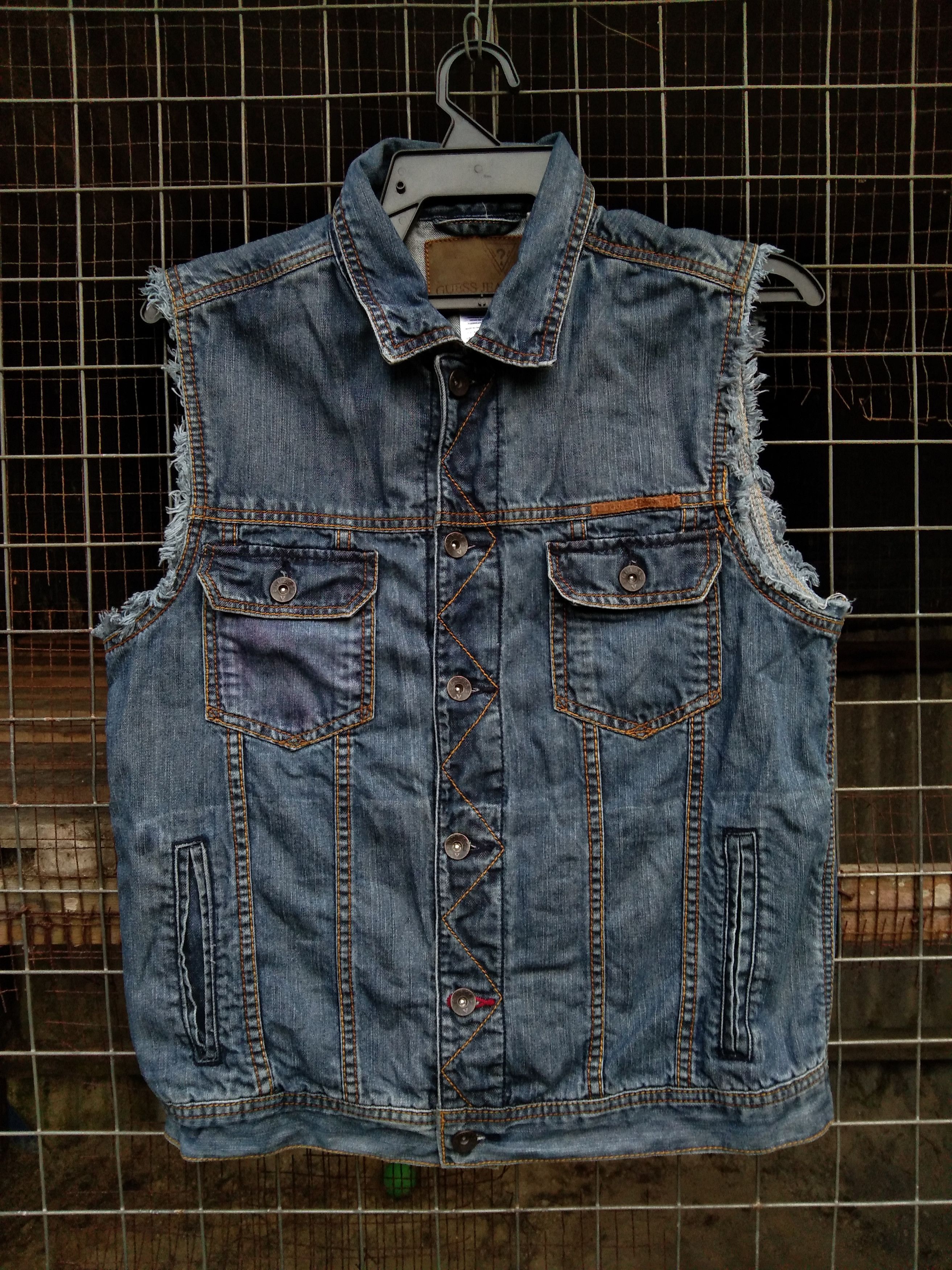 GUESS JEANS JACKET CUSTOM SLEEVELESS
