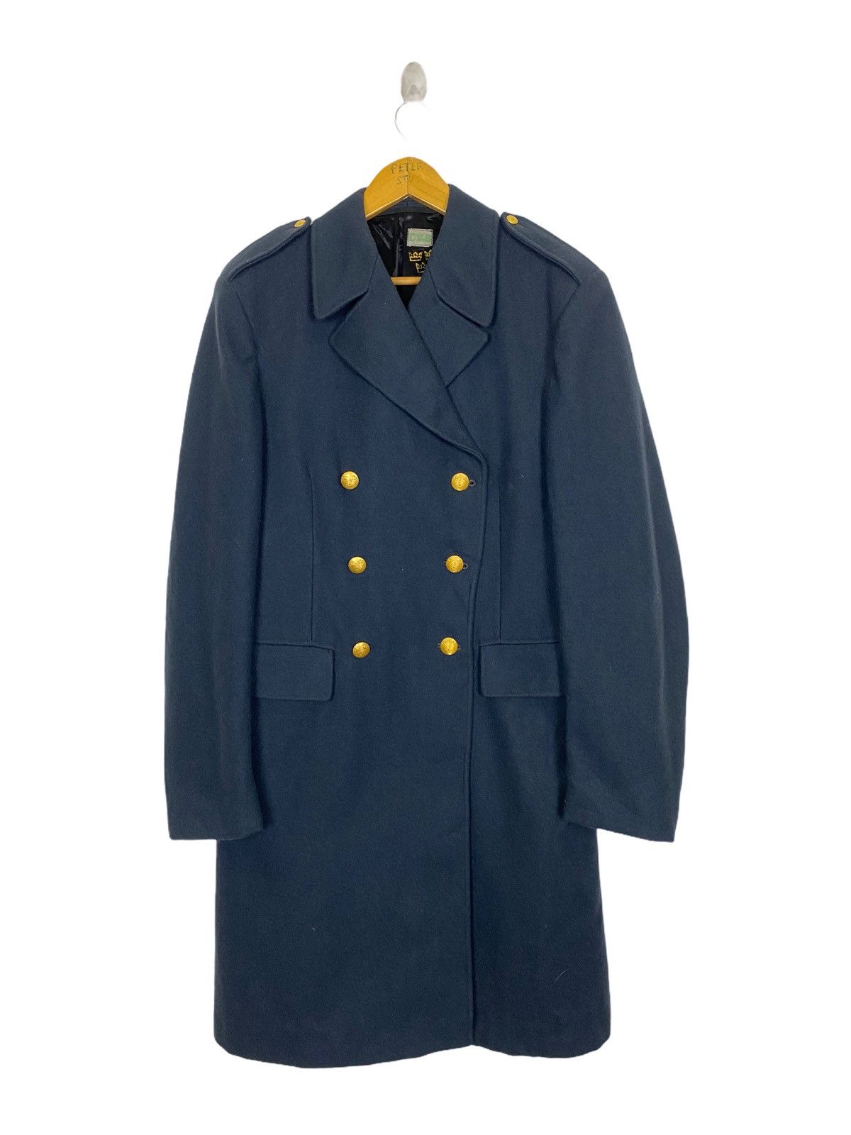 image of Rarevintage 80’S C146 Military Long Coat in Peacock Blue, Men's (Size Medium)