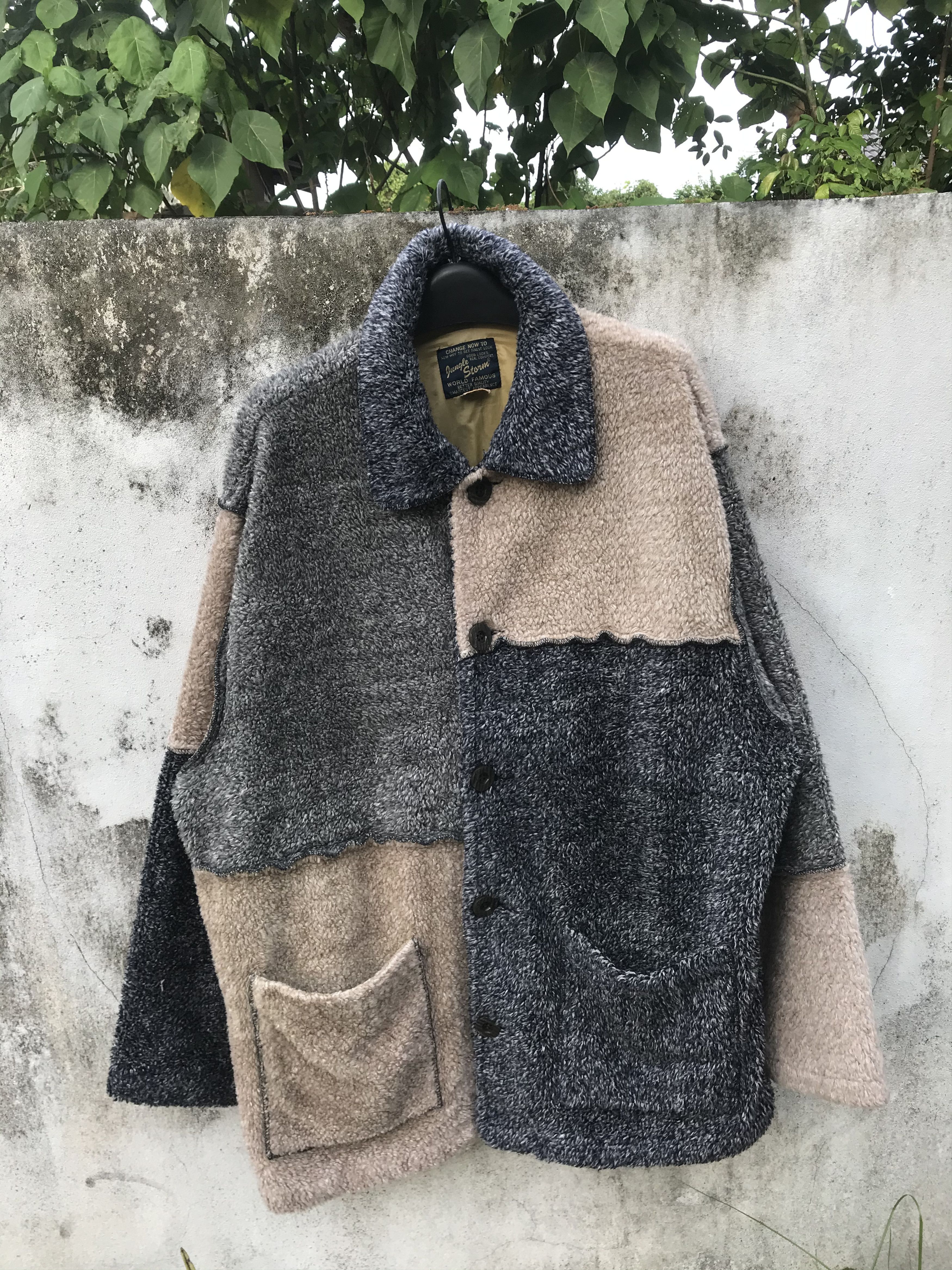 Japanese Brand Jungle storm deep pile patchwork jacket Size US L / EU 52-54 / 3 - 4 Thumbnail