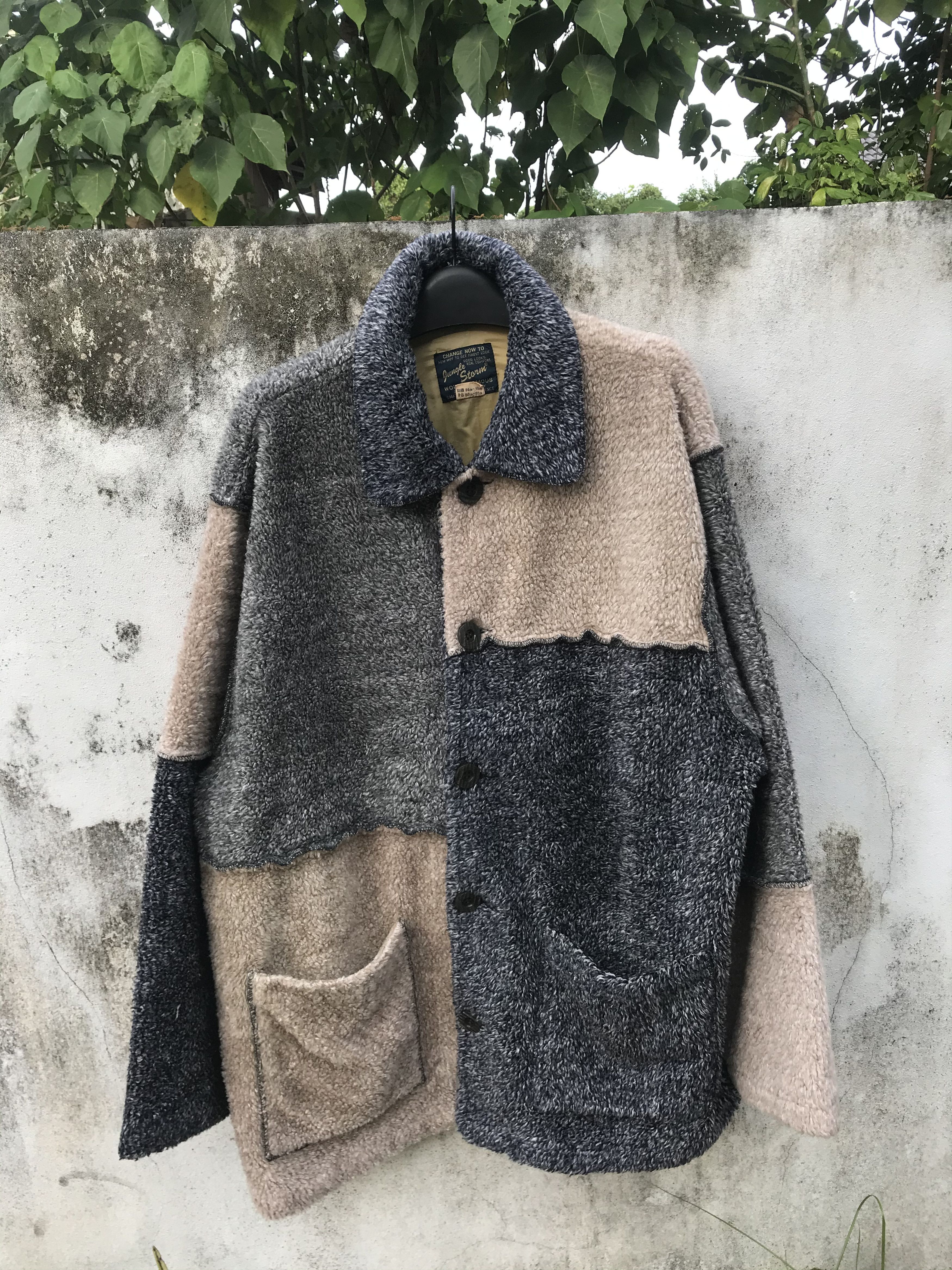 Japanese Brand Jungle storm deep pile patchwork jacket Size US L / EU 52-54 / 3 - 1 Thumbnail