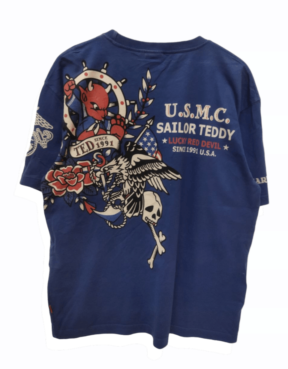 Tedman TEDMAN U.S.M.C Sailor Teddy Tshirt Size US XL / EU 56 / 4 - 2 Thumbnail