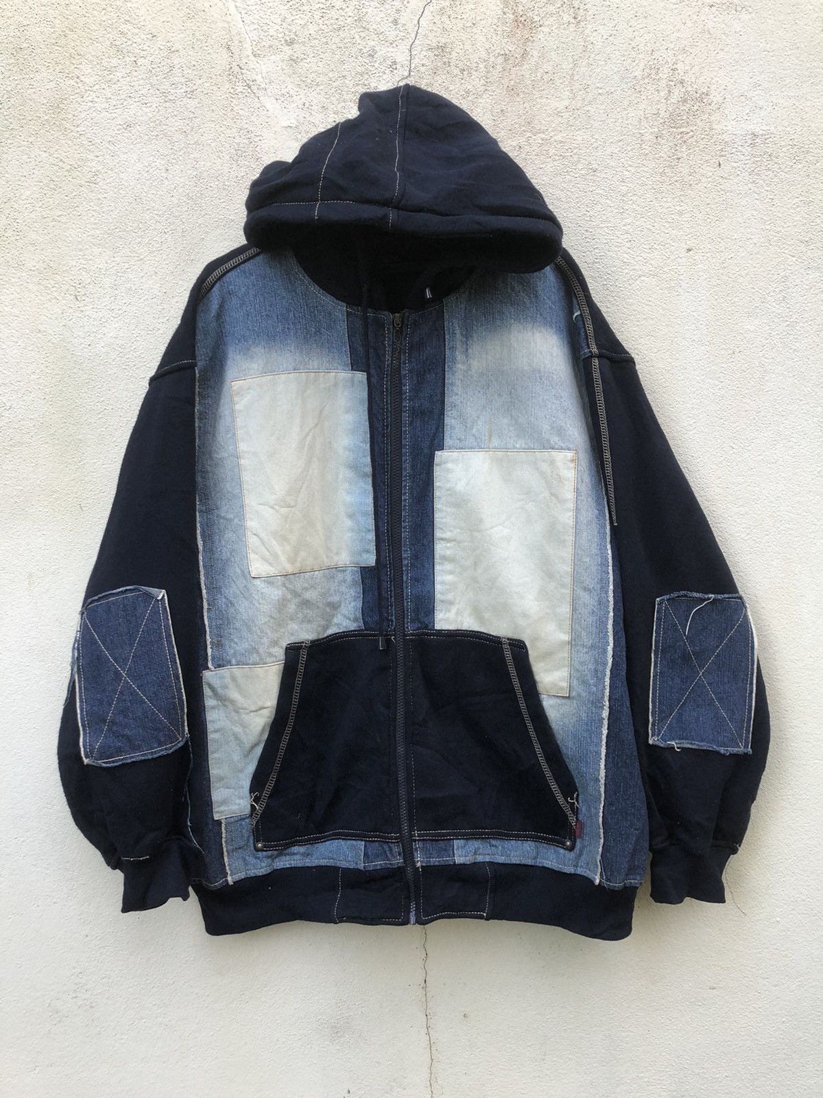 Japanese Brand 💥Boro Arigato BLUE BLUE Inspired Patches Hoodie Size US XL / EU 56 / 4 - 4 Thumbnail