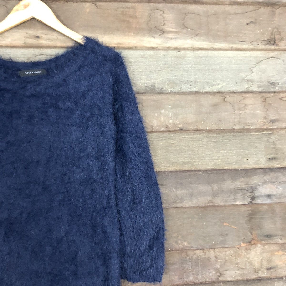 City Streets DL Spiral Girl Blue Mohair shaggy fur Long Knitwear #c1094 Size M / US 6-8 / IT 42-44 - 5 Thumbnail