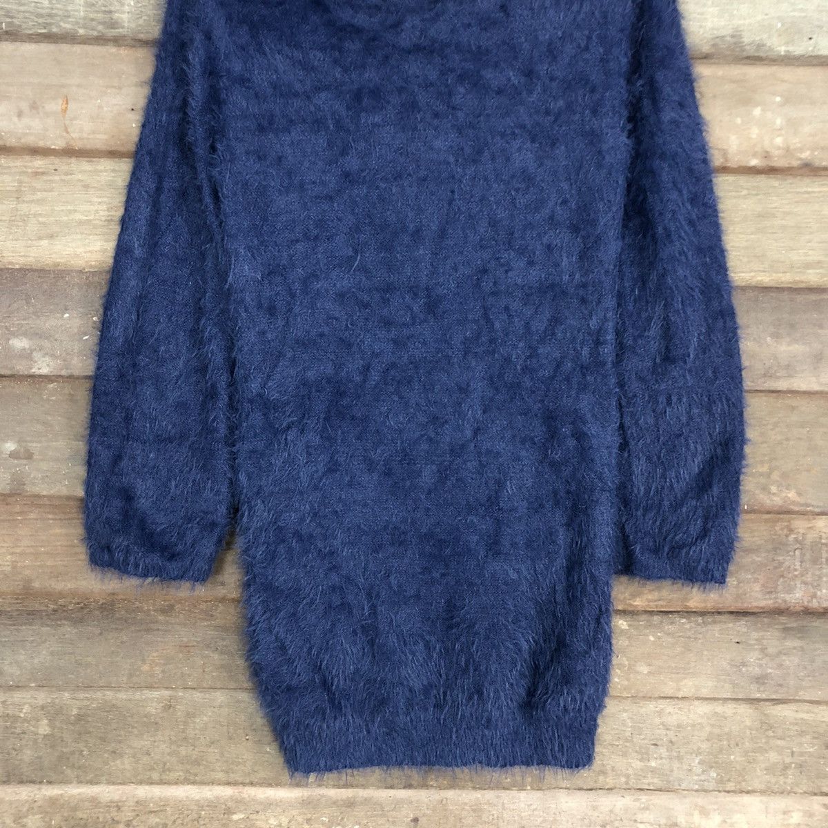 City Streets DL Spiral Girl Blue Mohair shaggy fur Long Knitwear #c1094 Size M / US 6-8 / IT 42-44 - 8 Thumbnail