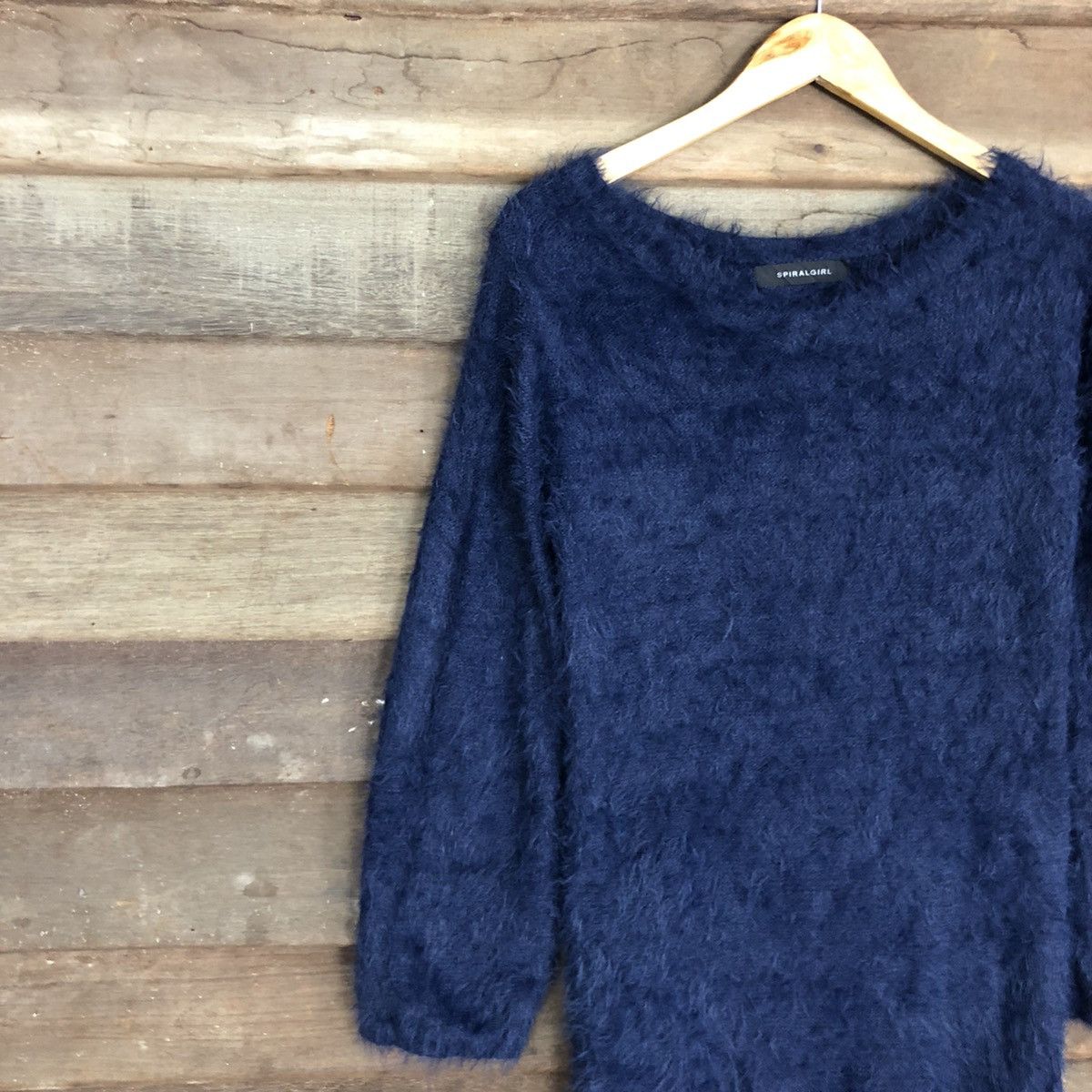 City Streets DL Spiral Girl Blue Mohair shaggy fur Long Knitwear #c1094 Size M / US 6-8 / IT 42-44 - 7 Thumbnail
