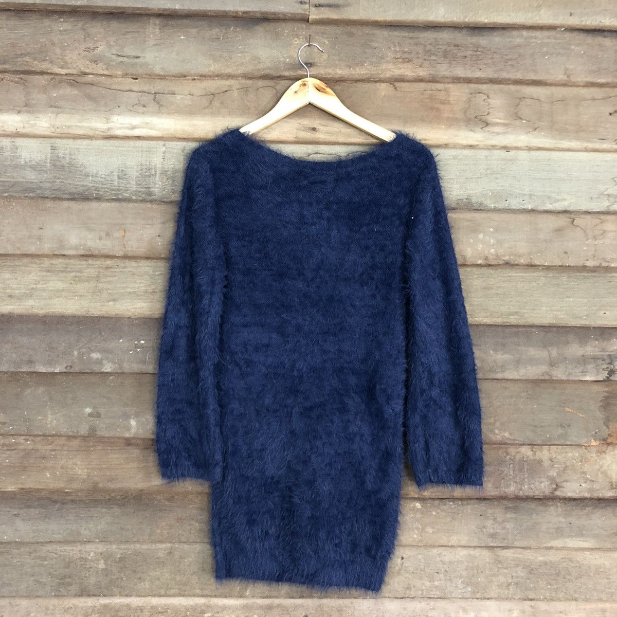 City Streets DL Spiral Girl Blue Mohair shaggy fur Long Knitwear #c1094 Size M / US 6-8 / IT 42-44 - 11 Thumbnail