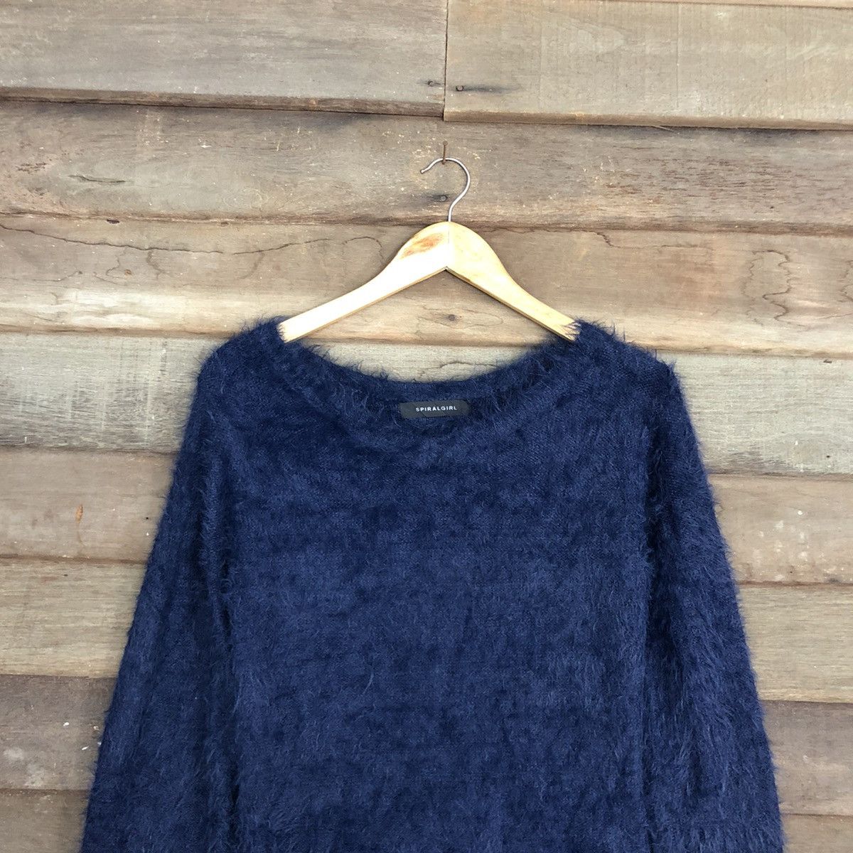 City Streets DL Spiral Girl Blue Mohair shaggy fur Long Knitwear #c1094 Size M / US 6-8 / IT 42-44 - 2 Thumbnail