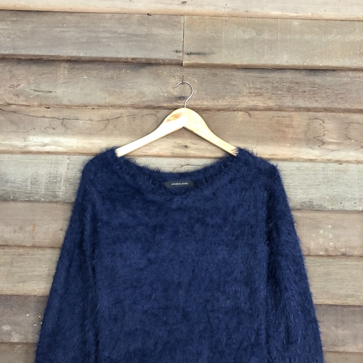 City Streets DL Spiral Girl Blue Mohair shaggy fur Long Knitwear #c1094 Size M / US 6-8 / IT 42-44 - 9 Thumbnail