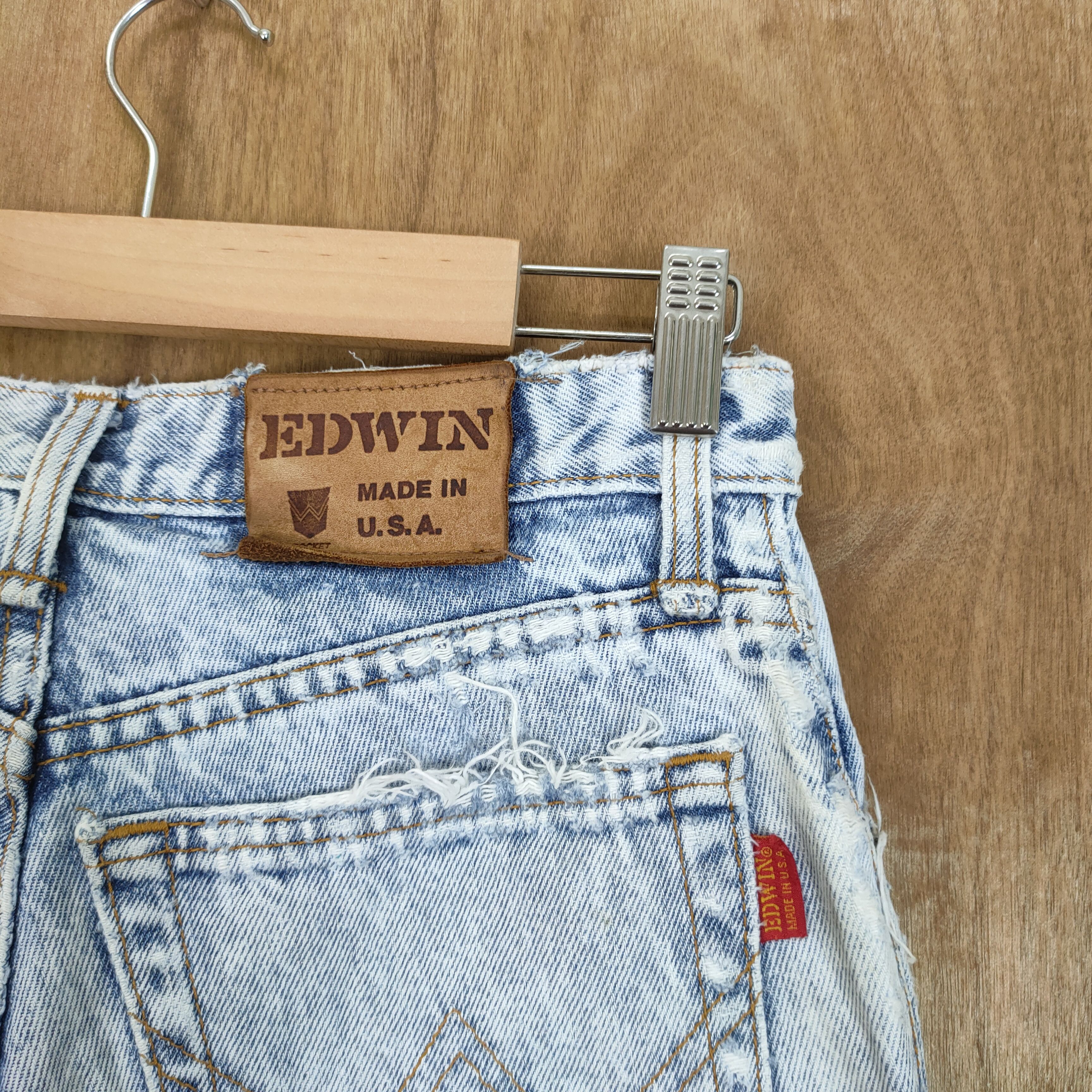 Edwin VINTAGE EDWIN FADED LIGHT BLUE ACID WASH JEANS PANTS Size US 28 / EU 44 - 7 Thumbnail